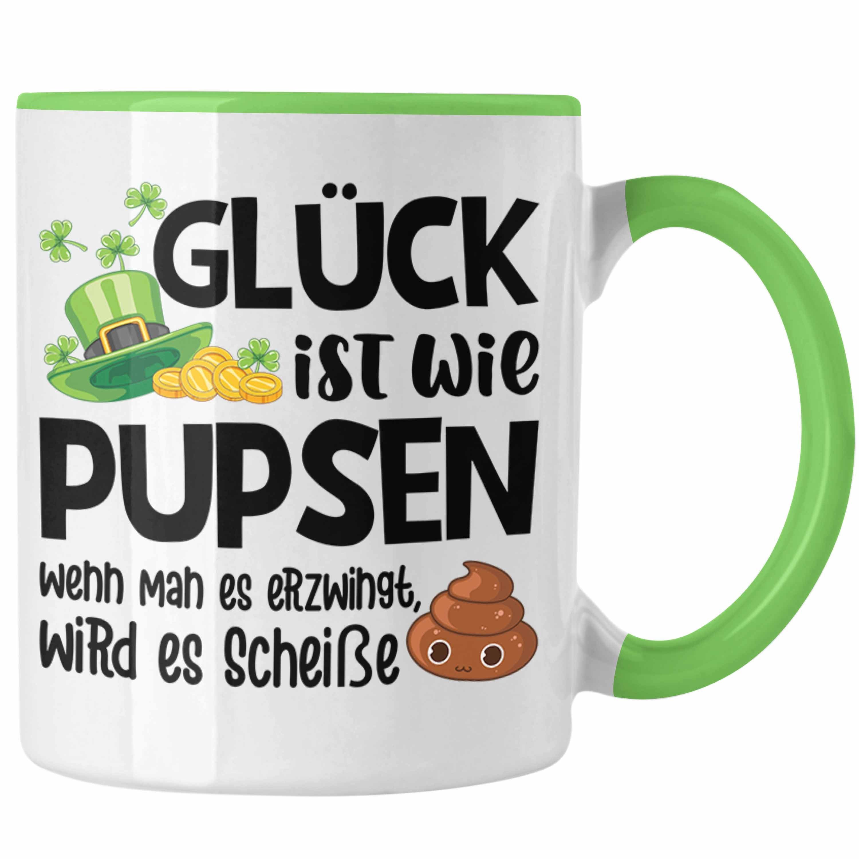 Trendation Tasse Trendation - Glück Ist Wie Pupsen Tassen Tasse Becher Kaffeetasse Lust