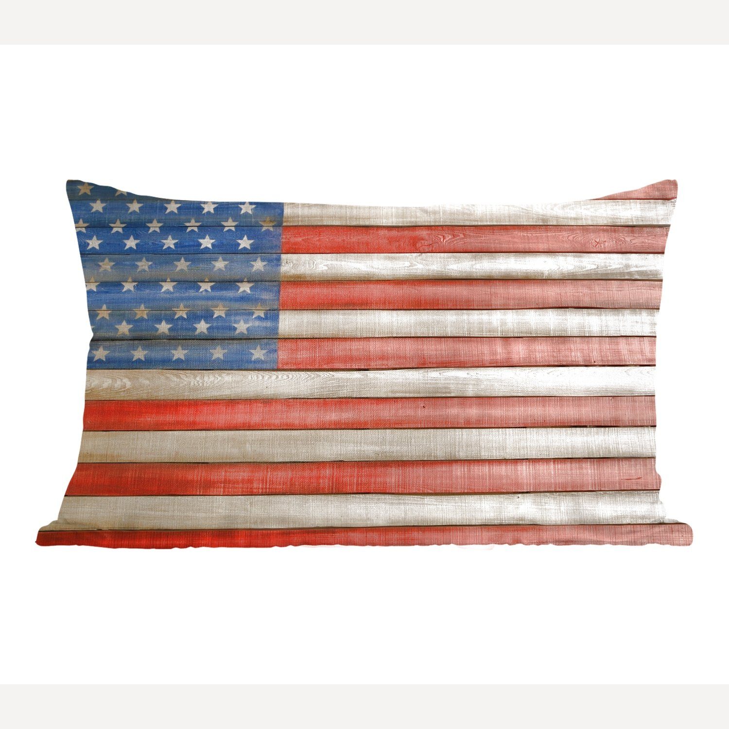 MuchoWow Dekokissen Flagge der Vereinigten Staaten auf einem Holzpfahl, Wohzimmer Dekoration, Zierkissen, Dekokissen mit Füllung, Schlafzimmer