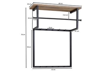 tinkaro Wandgarderobe LANDRA Mango Massivholz/Stahl Hängegarderobe Braun/Schwarz