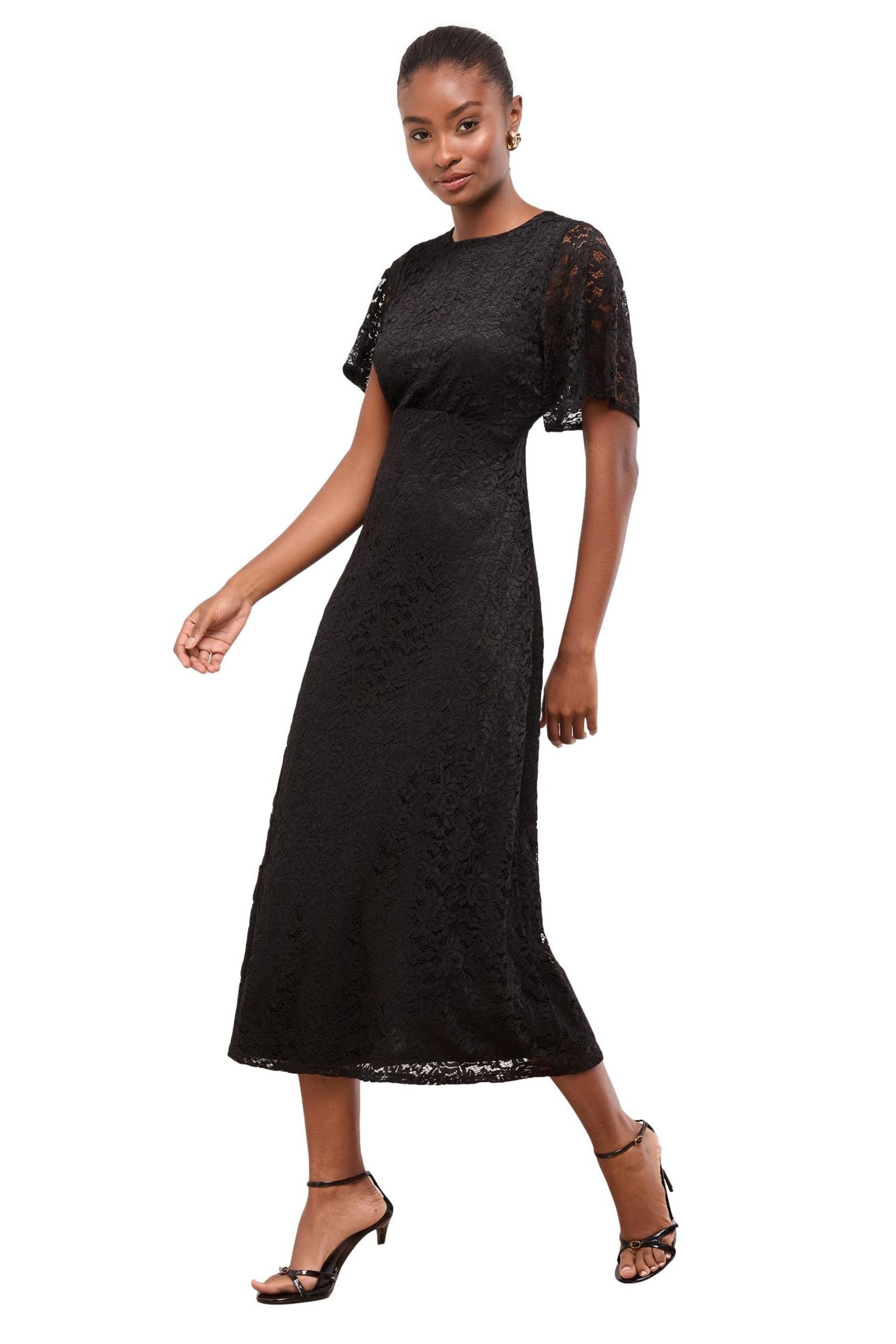 LIPSY Midikleid Lipsy Kurzärmeliges Midikleid mit Spitzendetail (1-tlg) günstig online kaufen