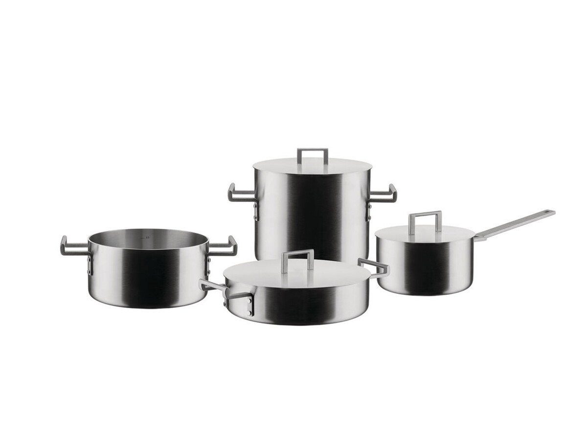 Alessi Geschirr-Set Topf-Set 7-tlg. Convivio edelstahl, Edelstahl 18/10