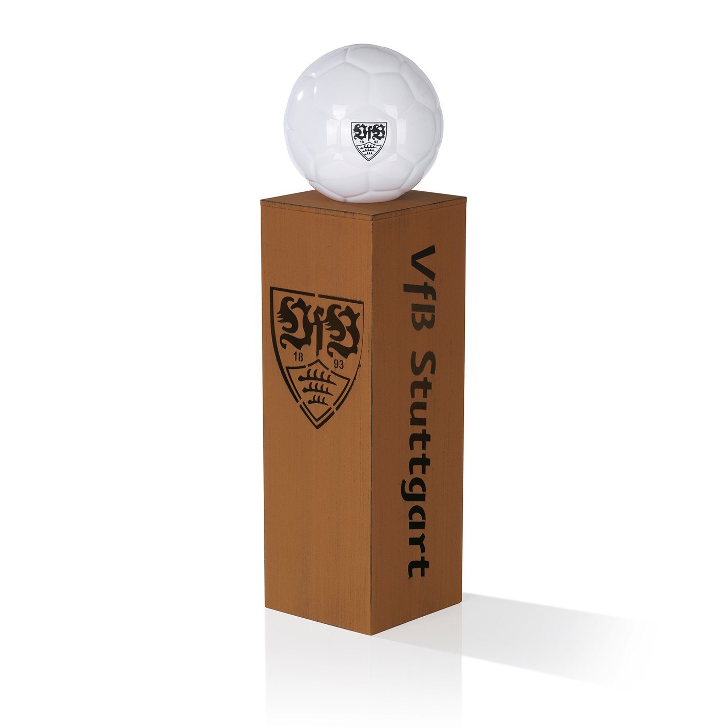 VfB Stuttgart Dekosäule LED Rost-Optik Leuchtkugel günstig online kaufen