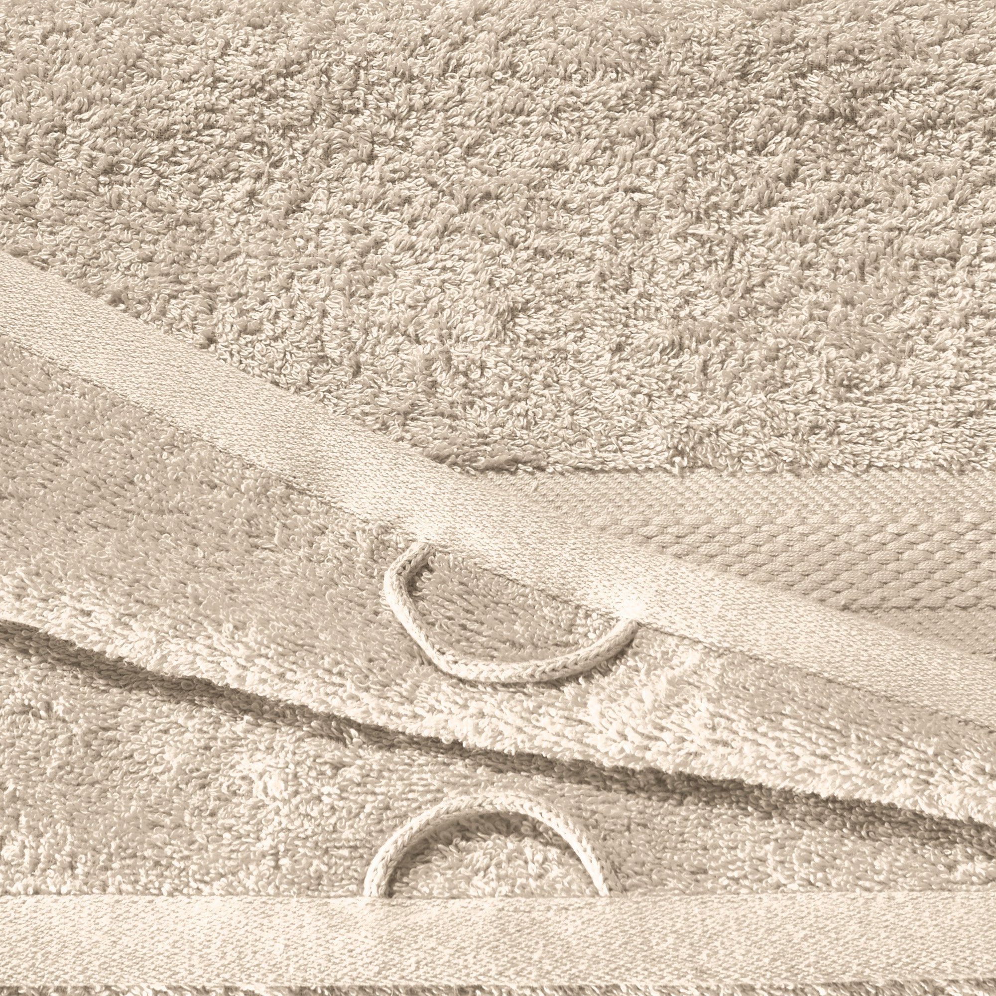 REDBEST Frottier Handtuch beige "Chicago" Handtuch Walk-Frottier Uni 6er-Pack, (6-St),