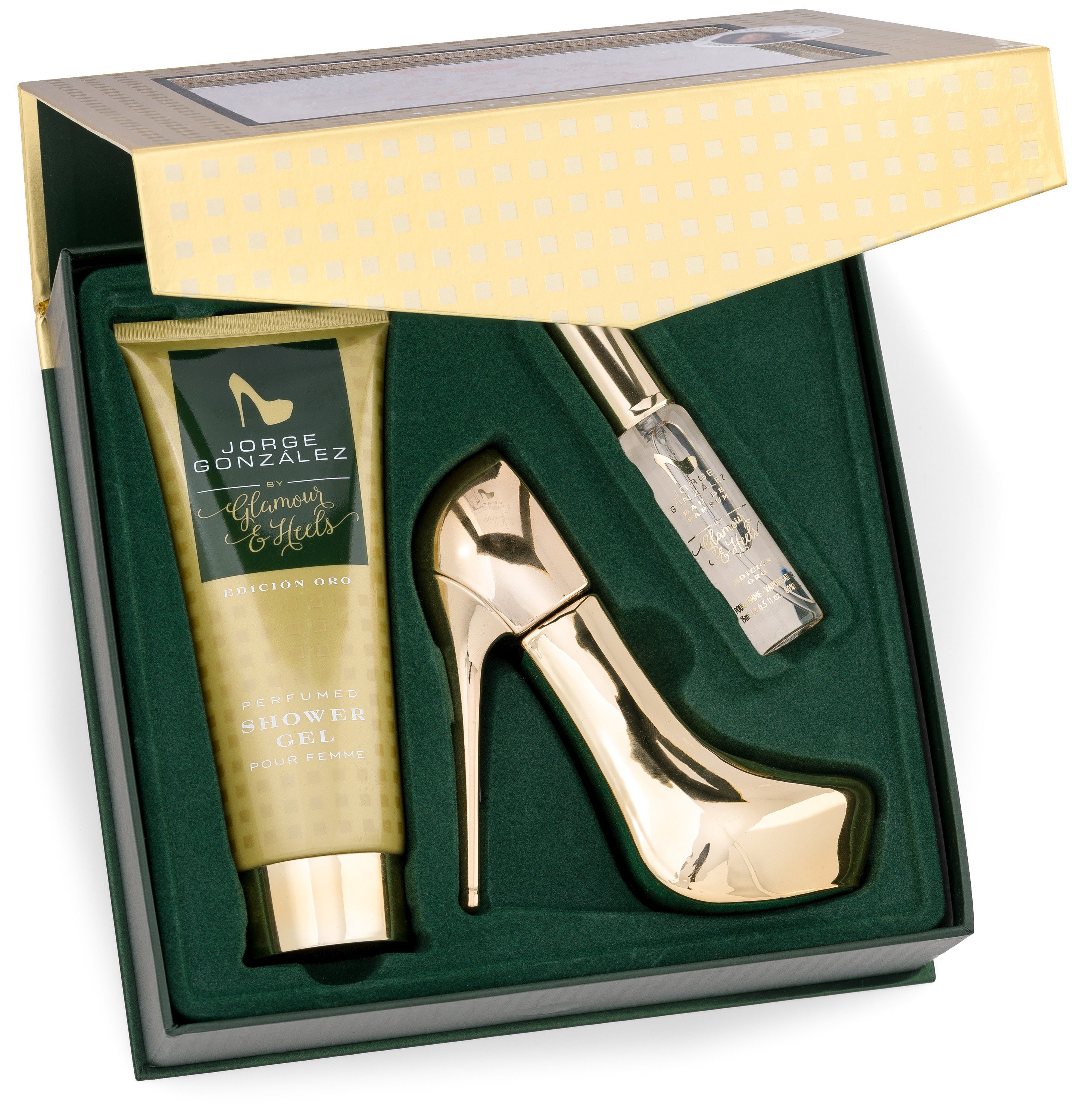 JORGE GONZÁLEZ Eau de Parfum JORGE GONZÁLEZ EDICIÓN ORO 3er Geschenkset, EDP+Duschgel, Damenduft