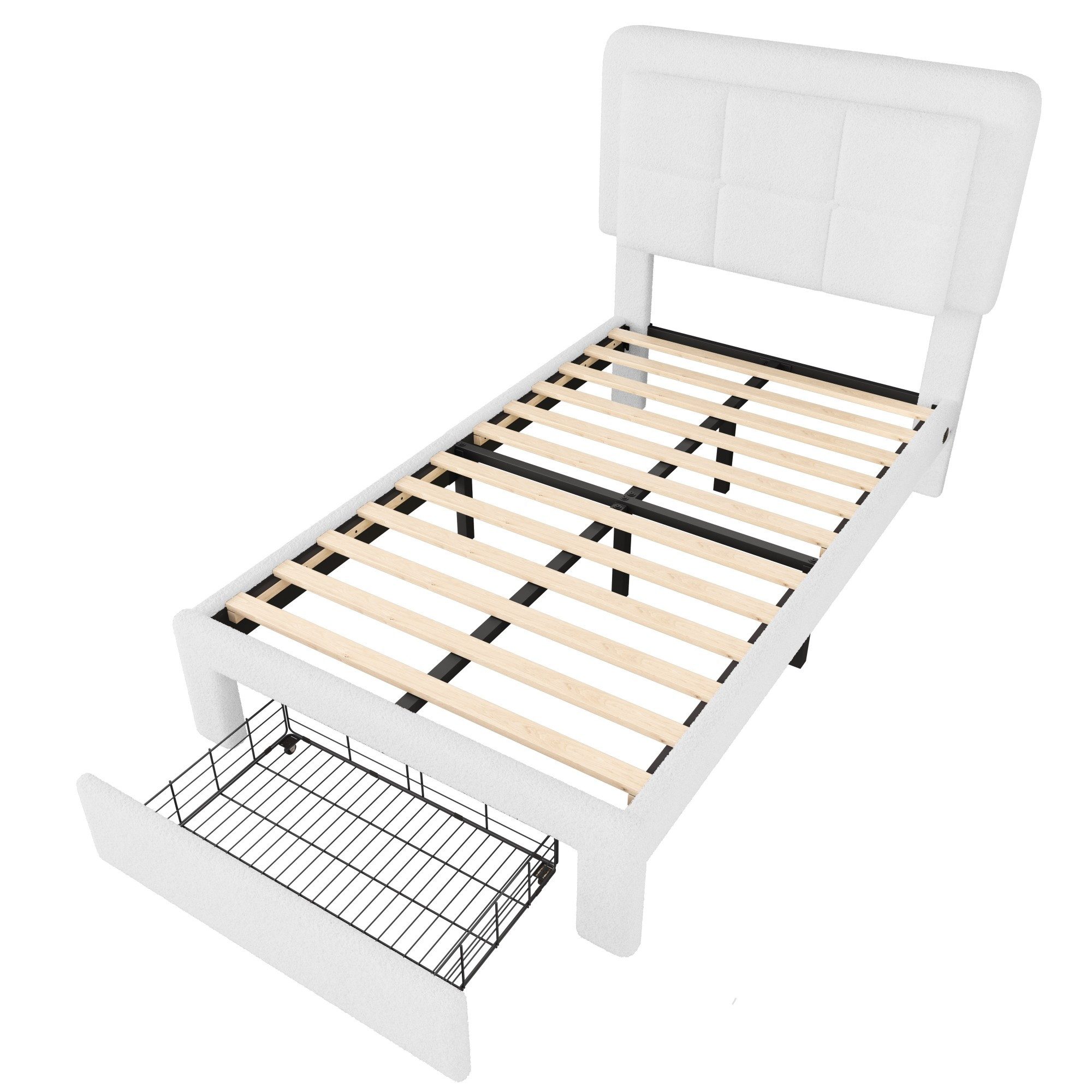 LVHOM Polsterbett LED-Kopfteilbett mit USB-Ladeports & günstig online kaufen