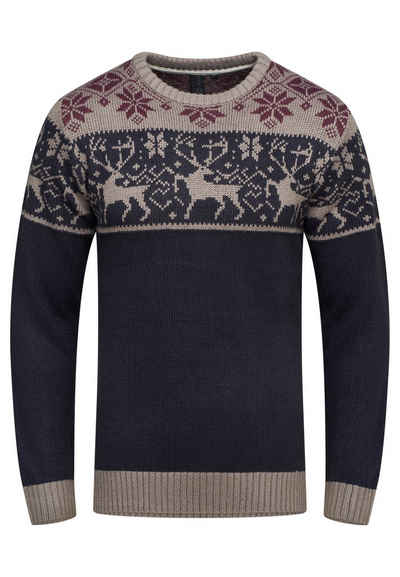 SOULSTAR Weihnachtspullover MSKUUK Herren Winterpullover mit Rentier-Muster Strickpullover Christmas