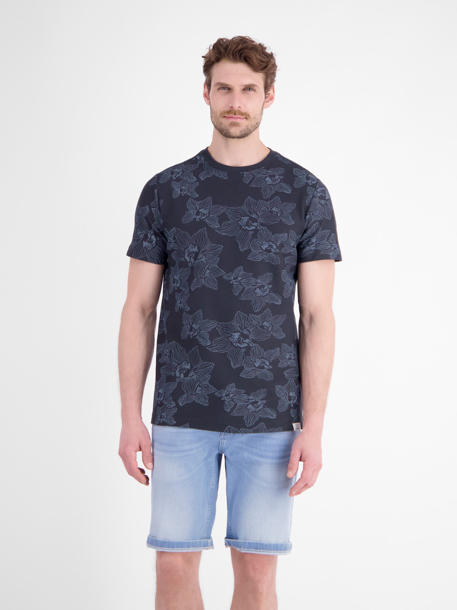 LERROS Kurzarmshirt Sommershirt mit floralem Allover-Print