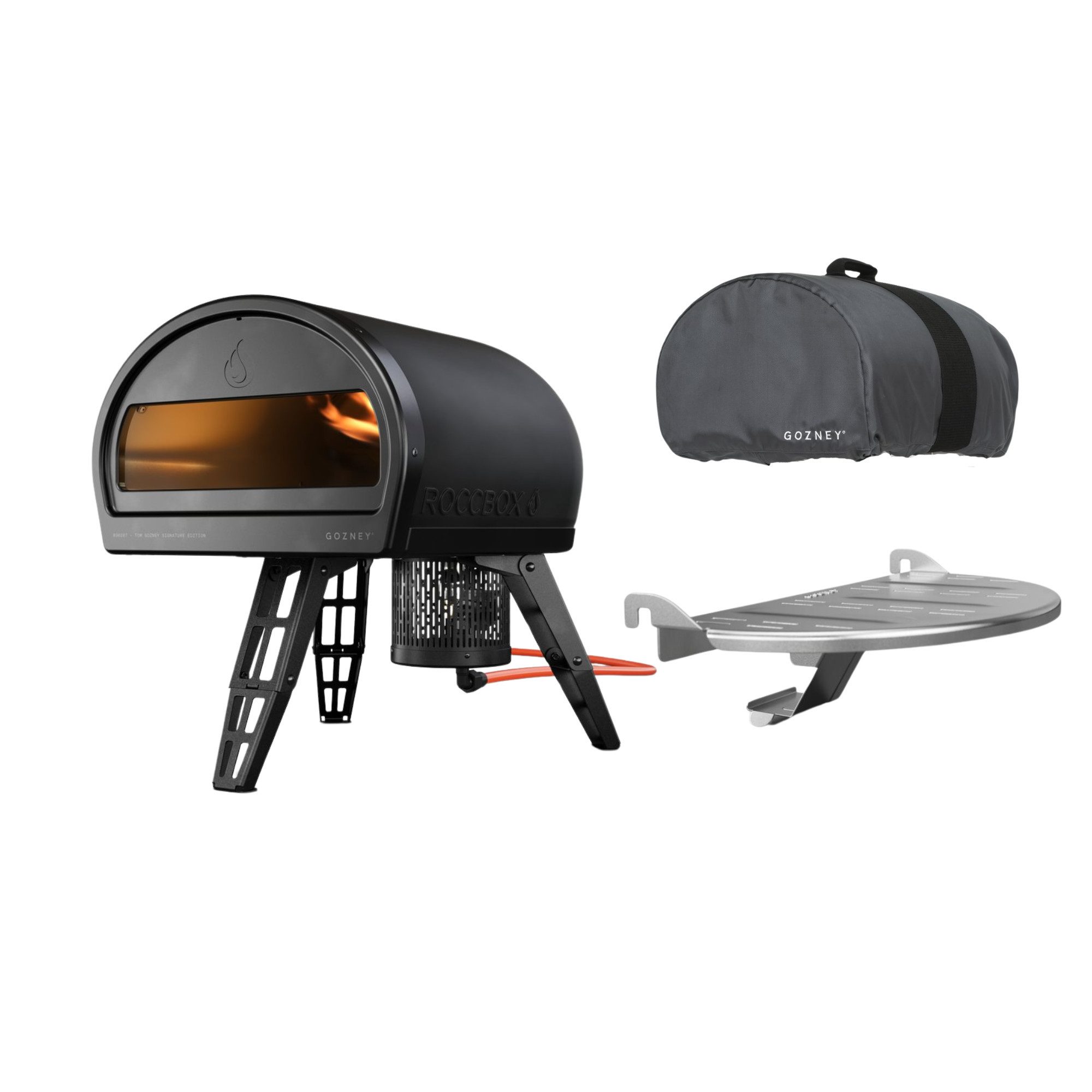 GOZNEY° Pizzaofen Gozney Roccbox Pizzaofen mit Abdeckhaube und Frontablage