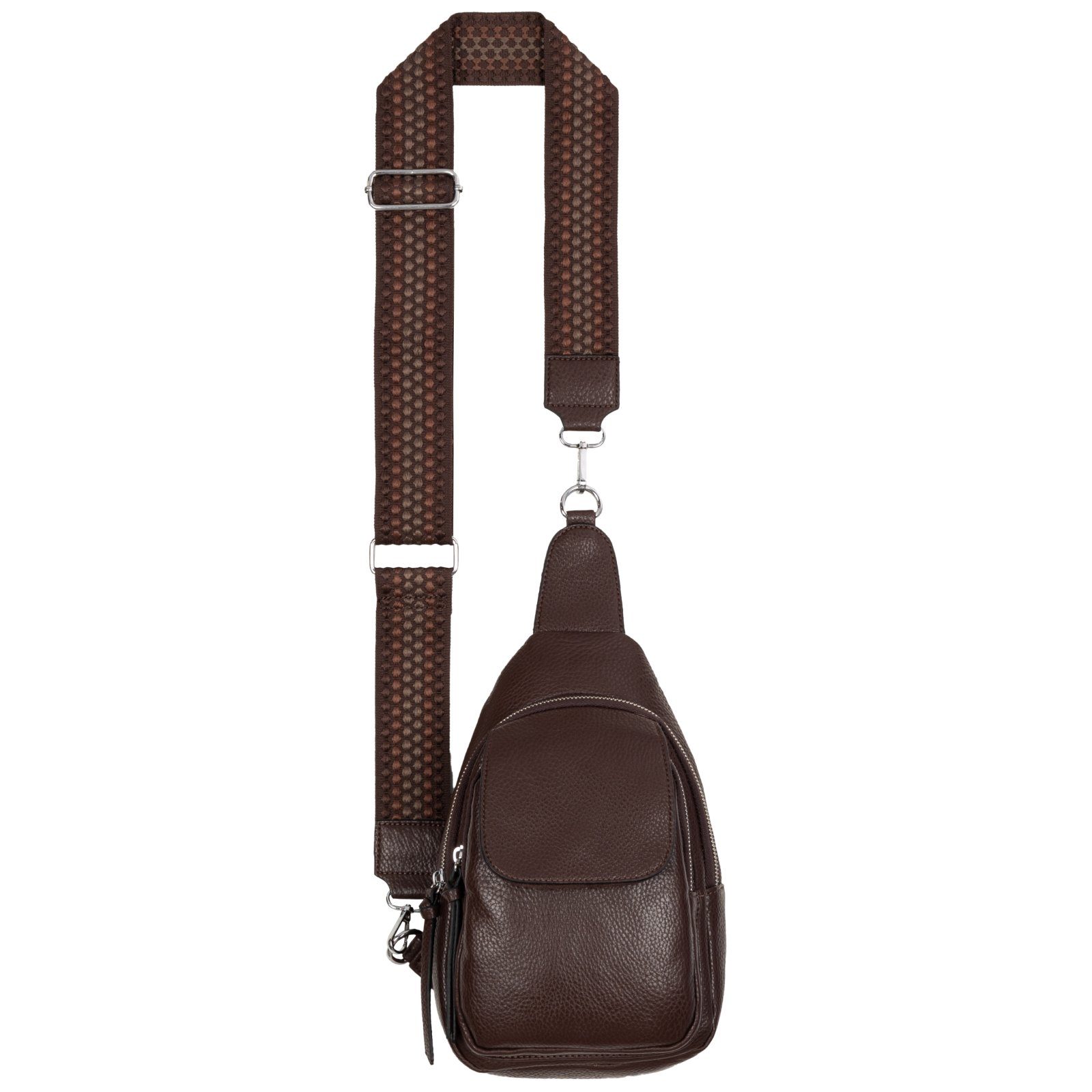 EAAKIE Umhängetasche Brusttasche Umhängetasche Schultertasche Kunstleder, Bag Cross Body Umhängetasche CrossOver, als CHOCOLATE tragbar Schultertasche