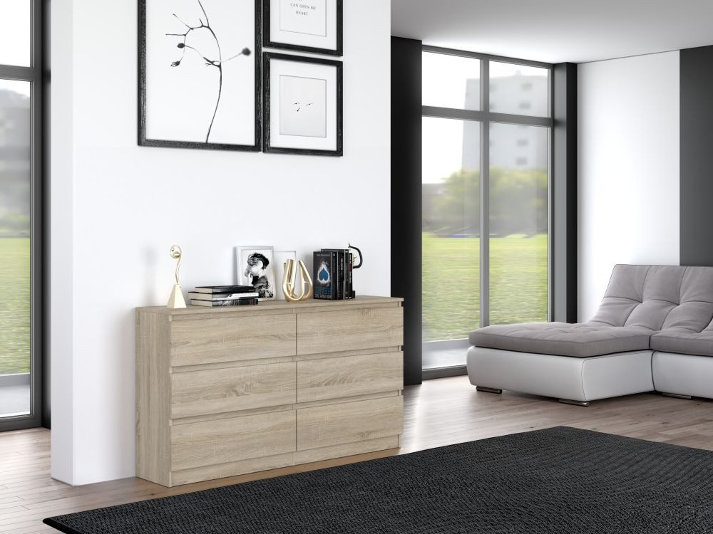 Raumhirsch Furniture Kommode Sideboard 140 cm breit (Maße 40 x 140 x 75 cm, 6 Schubladen), verschiedene Farben – Bild 3 von 5