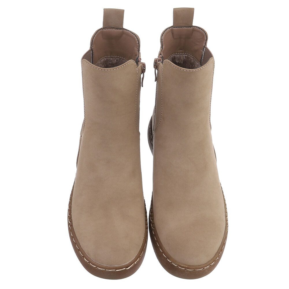 Ital-Design Chelsea-Boots mit elastischen Einsätzen für Damen Stiefelette (90598730) Keilabsatz/Wedge Chelsea Boots in Hellbraun – Bild 4 von 5