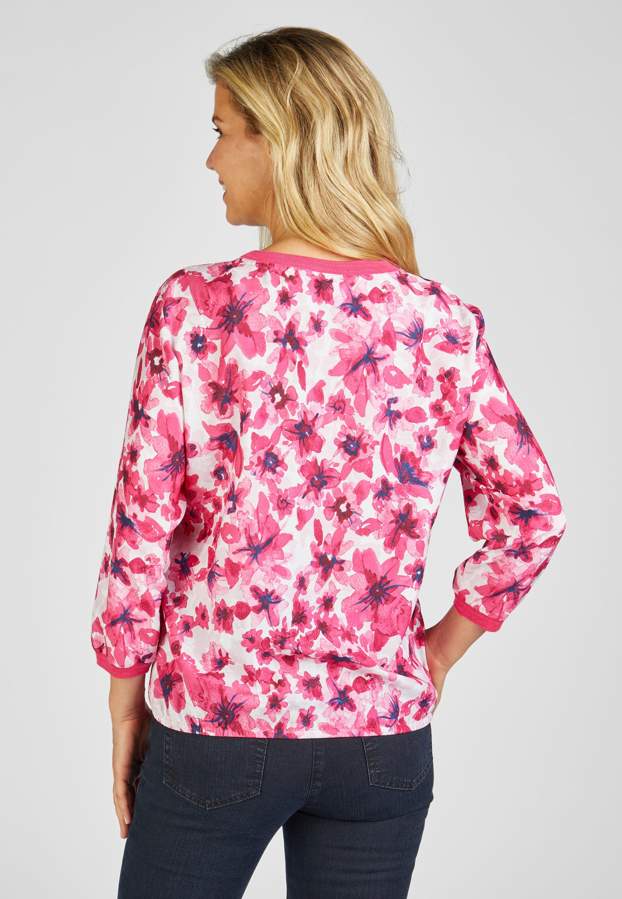 Rabe Langarmbluse mit auffälligem Blumenmuster günstig online kaufen