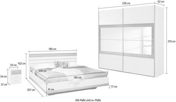 rauch Schlafzimmer-Set »Tarragona«, (Set, 4-St), Schwebetürenschrank in 3 Breiten, Bett in 2 Größen und 2 Nachttische