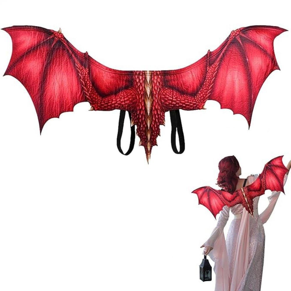 Lubgitsr Vampir-Kostüm Drachenflügel Halloween Cosplay Kostüm Maskerade für Party Karneval