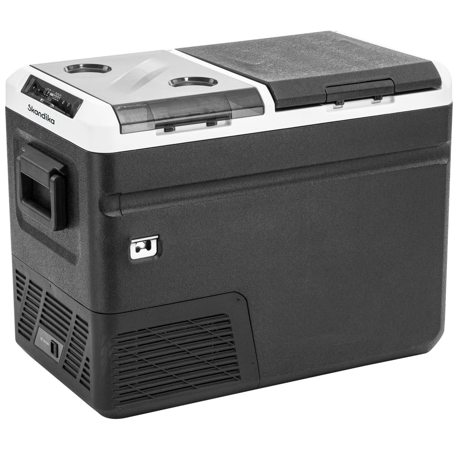 Skandika Elektrische Kühlbox Gefrierbox Routa mit Eiswürfelbereiter, 36 l, mit Trennwand, leise, Eco-Mode, mit 12 V Stecker