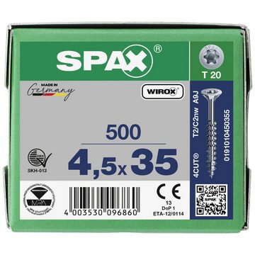 SPAX Schraube SPAX 0191010450355 Holzschraube 4.5 mm 35 mm T-STAR plus Stahl WIR
