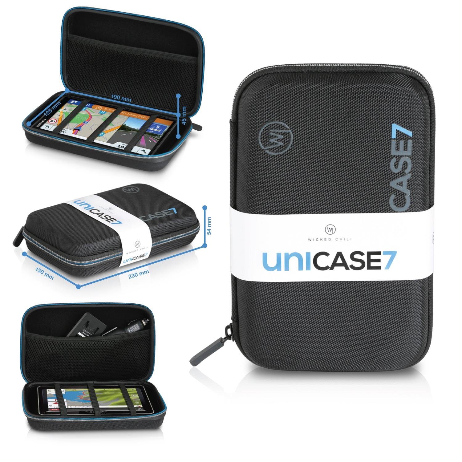Wicked Chili Aufbewahrungstasche Navi Case Etui Schutzhülle für 7 Zoll Navigationsg, Schutztasche Navigationsgeräte (6 Zoll / 6,95 Zoll / 7 Zoll)