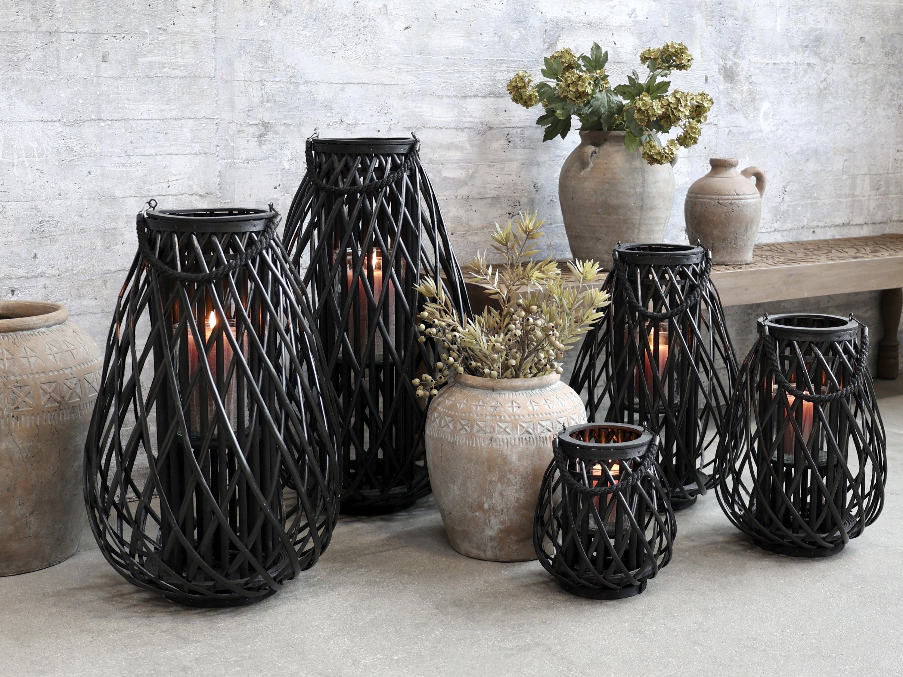Chic Antique Windlicht Lampe Laterne geflochten Windlicht Chic Antique 25432-24 Gr. XL 50cm