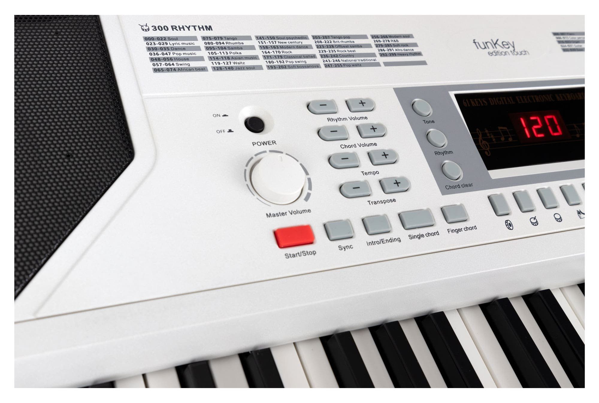 FunKey Home-Keyboard 61 Edition Touch (Touch Response, 300 Sounds, MP3-/USB-Port) (3-St), mit Begleitautomatik und intelligente Lernfunktion