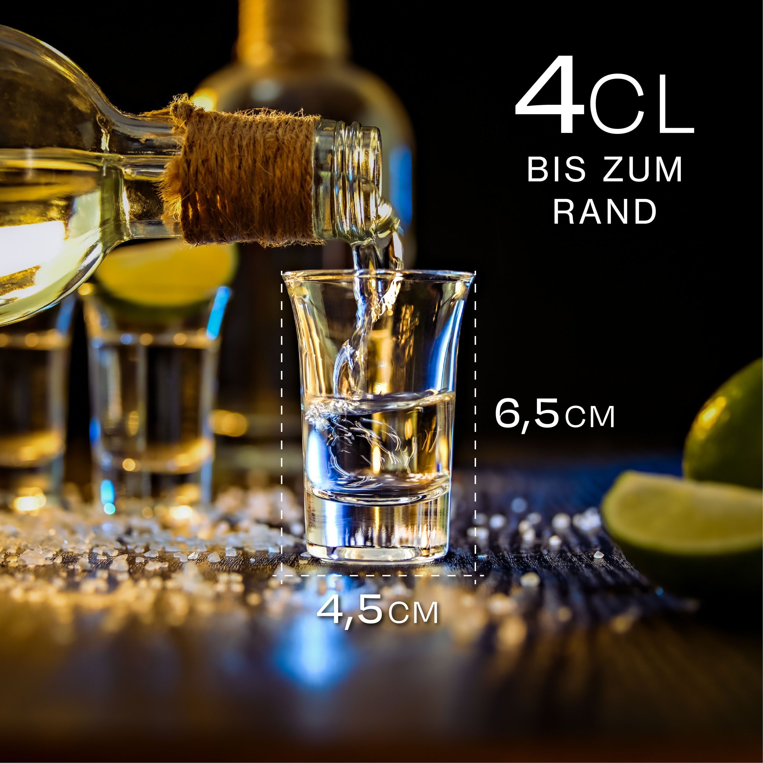 Praknu Schnapsglas 12 Schnapsgläser aus Glas 4cl - Spülmaschinenfest - Standfest dank, 12-tlg., Glas, Spülmaschinenfest - Standfest dank dickem Boden - Pinneken, Pinnchen