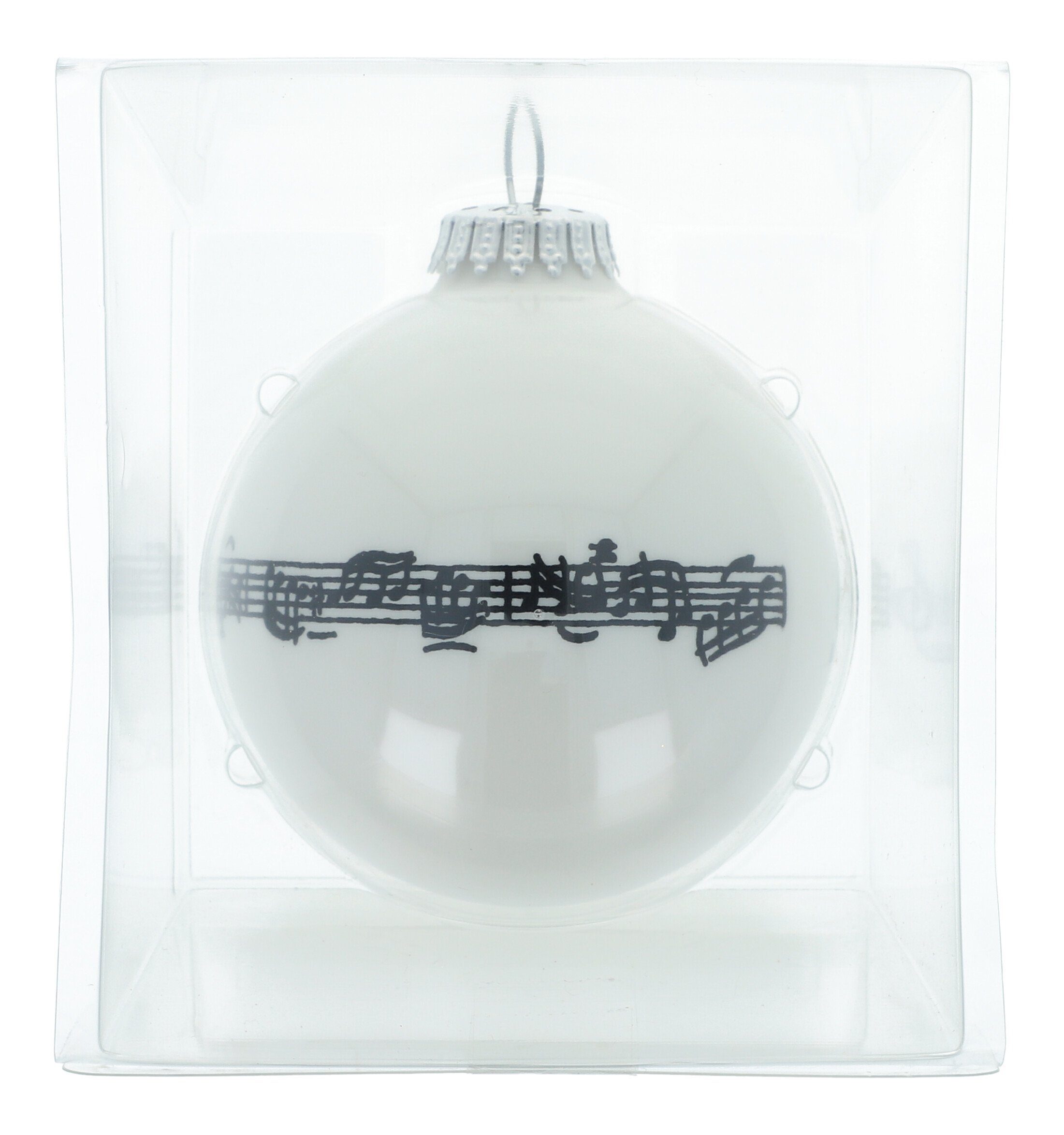 Weihnachtsbaumkugel, Geschenkbox, der aufgedruckte Notenlinien Lauscha Motiv: Glas in Krebs
