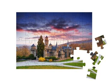 puzzleYOU Puzzle Majestätische Burg im Sonnenuntergang, 48 Puzzleteile, puzzleYOU-Kollektionen Burgen