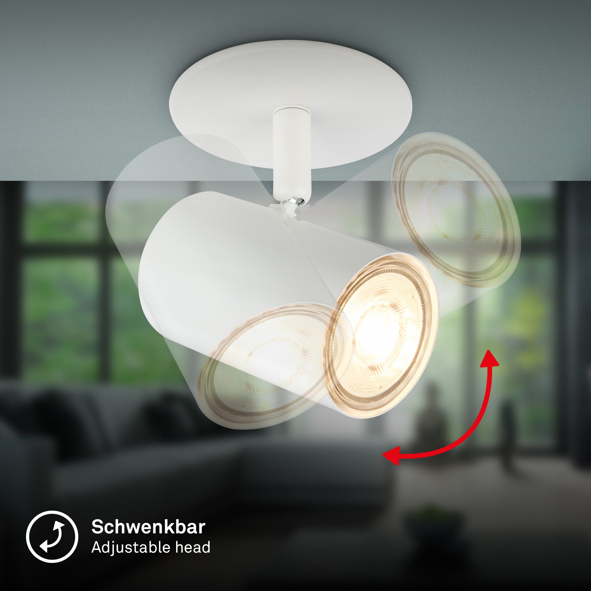 Briloner Leuchten LED Aufbaustrahler Deckenlampe Spotleuchte Aufbauspot Schwenkbar GU10, ohne Leuchtmittel, Abhängig vom Leuchtmittel, 8,5x13 cm, Wohnzimmer, Schlafzimmer, Flur, Küche