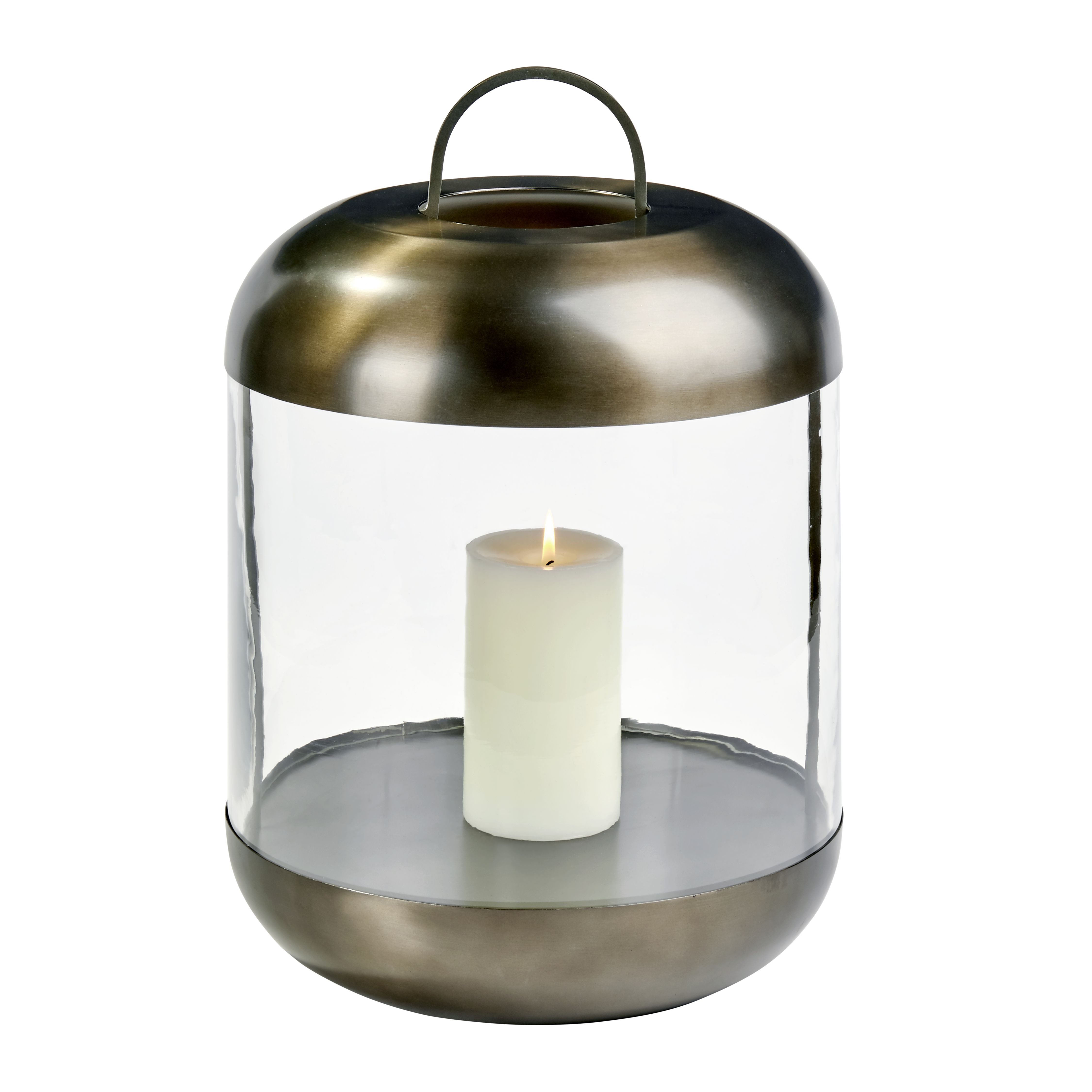 Kerzenlaterne Sala Laterne Edelstahl mit Glaszylinder dunkel b