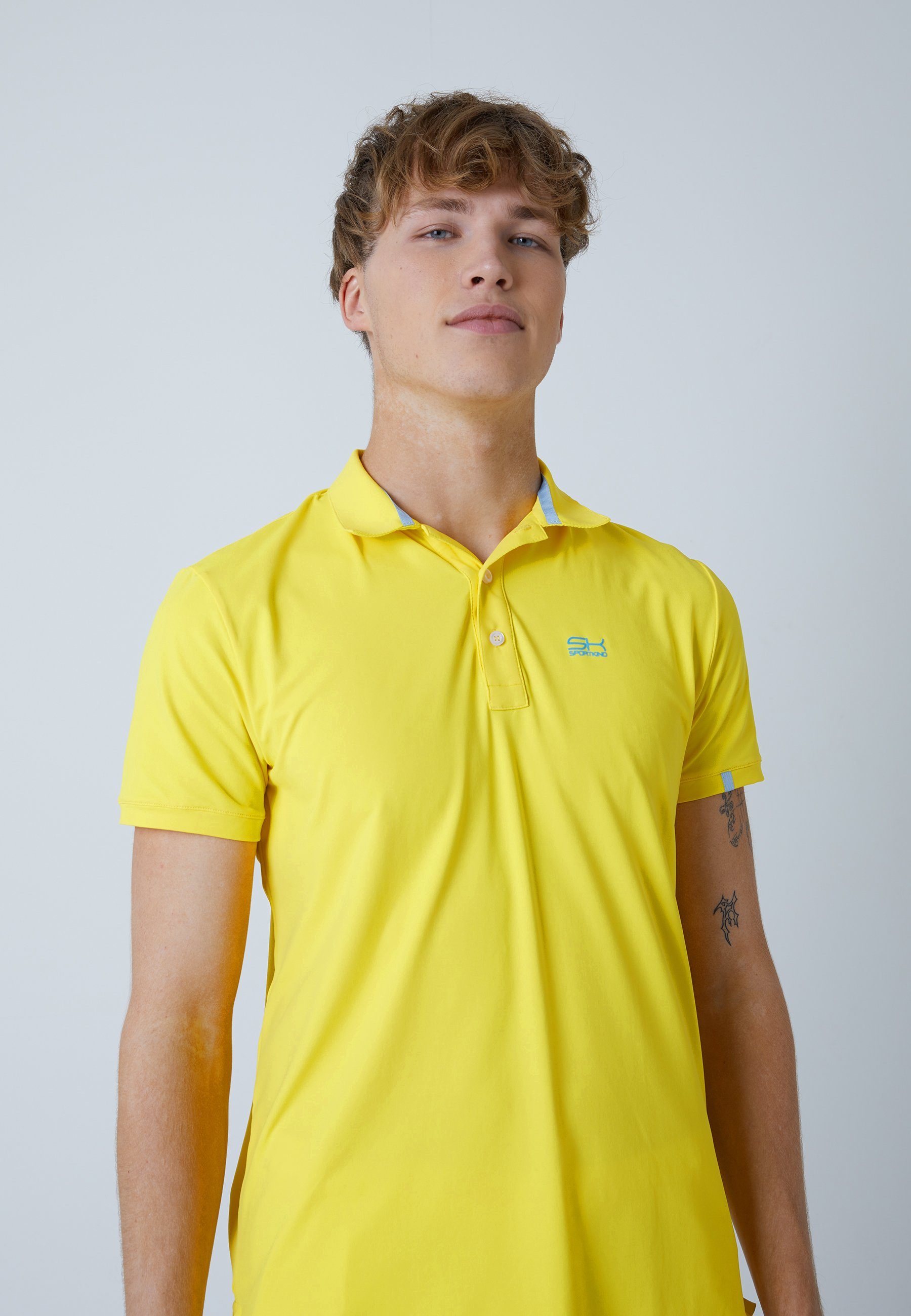 Golf Shirt Jungen Funktionsshirt Polo SPORTKIND gelb Herren & Kurzarm