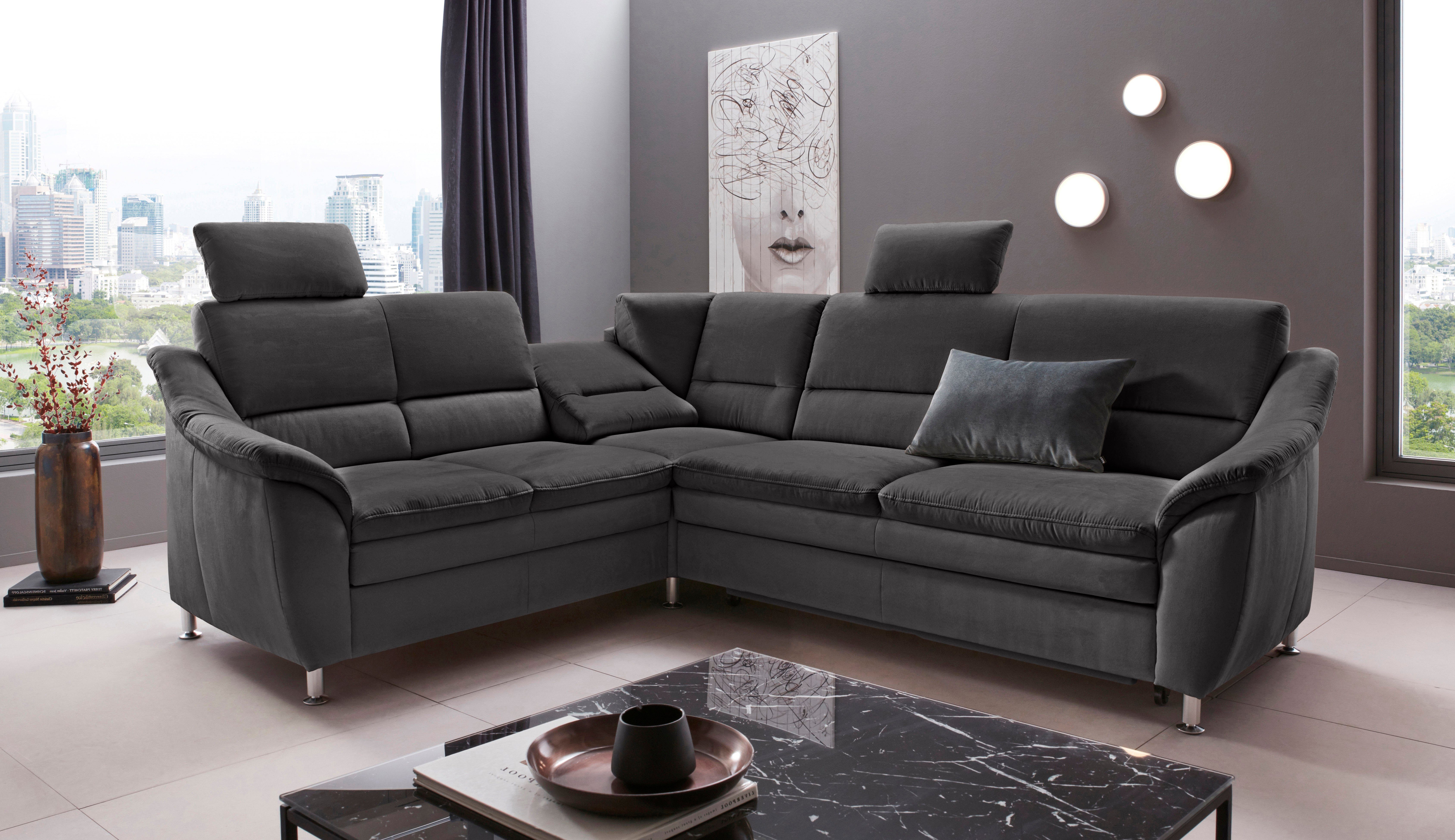 Places of Style Ecksofa Cardoso L-Form, Federkern, wahlweise mit Bett, Schubkasten, teilweise Relaxfunktion