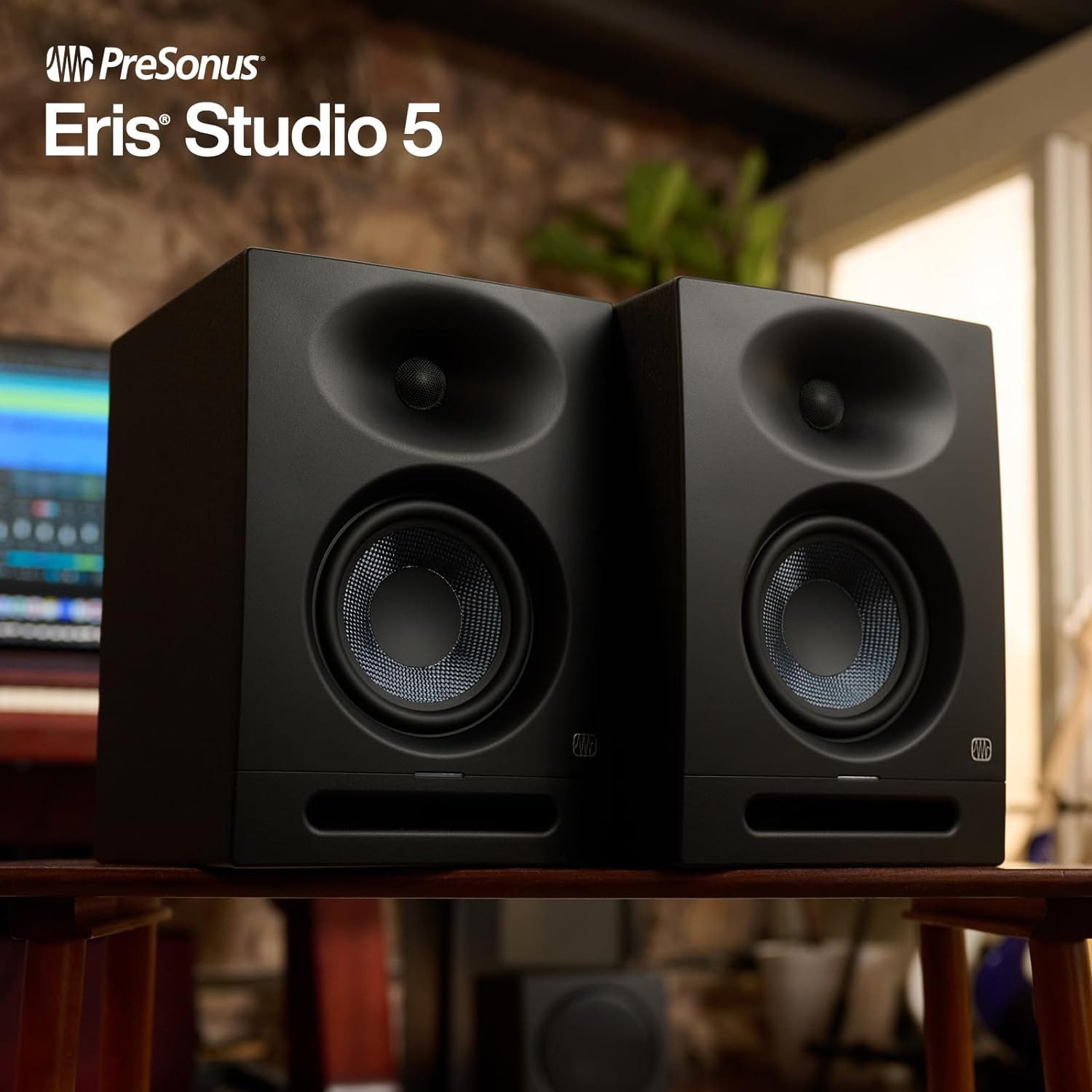 Presonus Eris Studio 5 Boxen PC-Lautsprecher (1 Paar, 160 W, mit BoxenFüße rot)