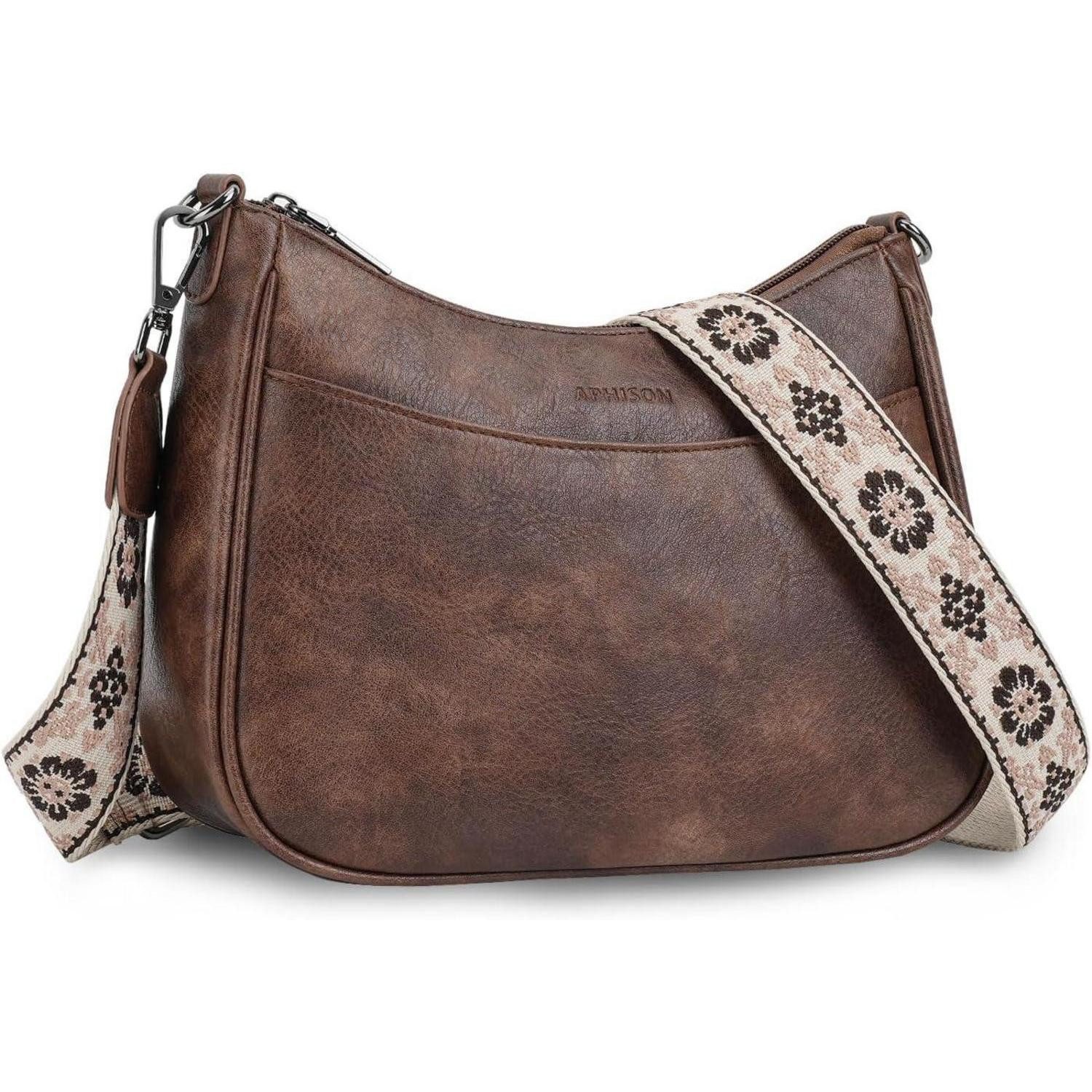 LuxusKollektion Umhängetasche Kleine APHISON Crossbody Bag mit breitem Gurt und Kartenschlitz