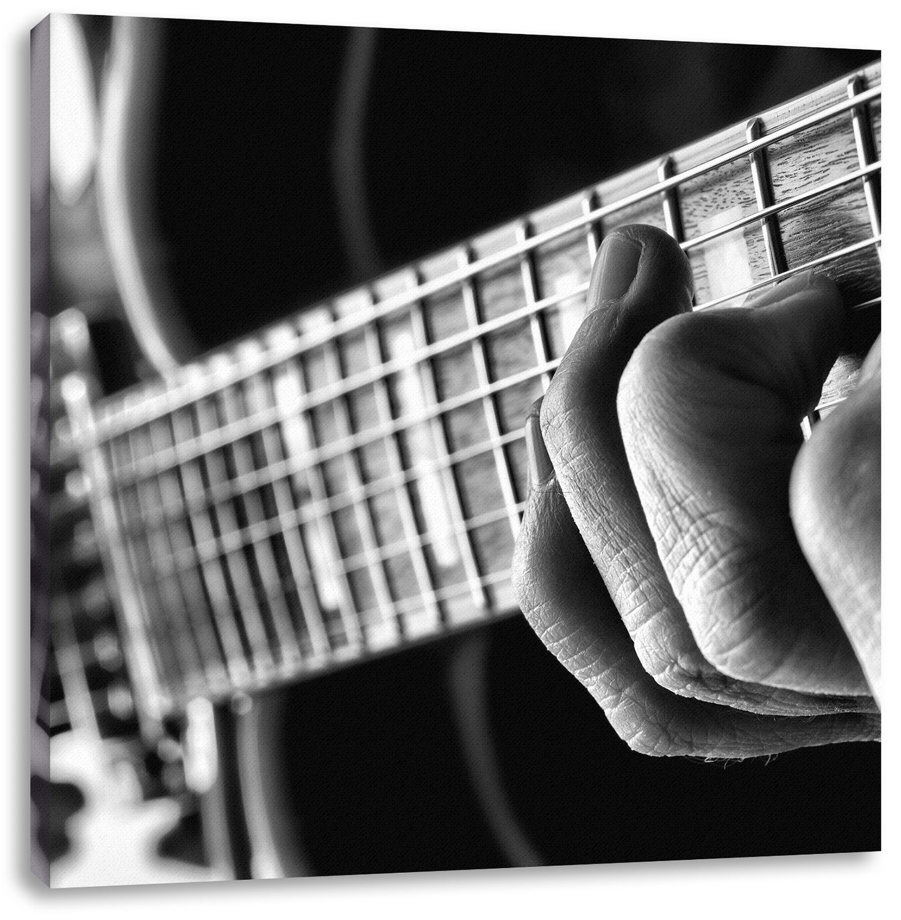 Pixxprint Leinwandbild Gitarre spielen, Gitarre spielen (1 St), Leinwandbild fertig bespannt, inkl. Zackenaufhänger