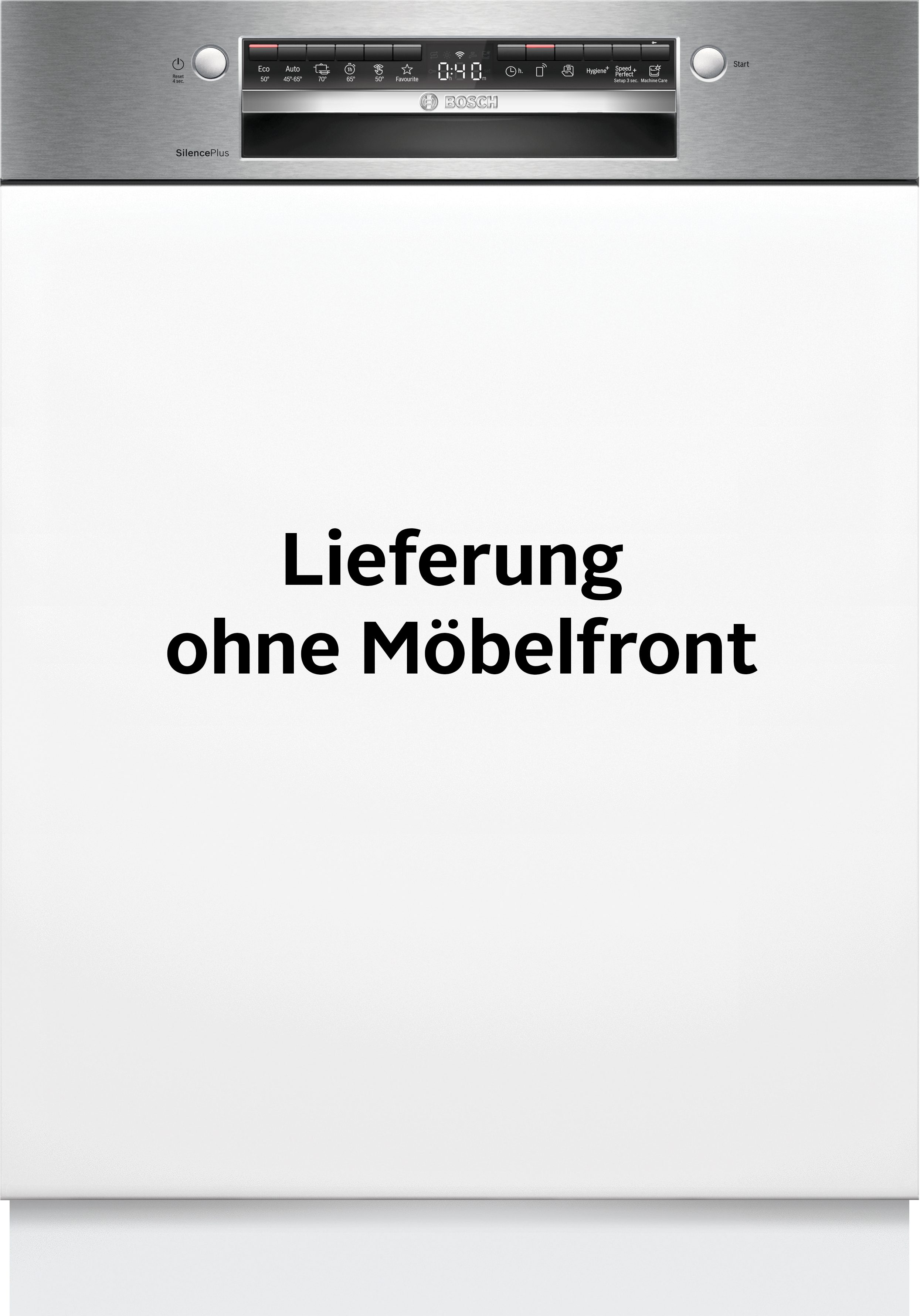 BOSCH teilintegrierbarer Geschirrspüler Serie 4 SMI4EVS09E, 14 Maßgedecke, Autom. Türöffnung gegen Kondenswasser, VarioFlex-Körbe & Schublade
