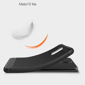 CoverKingz Handyhülle Huawei Mate 10 Lite Handy Hülle Schutzhülle Silikon Cover Case, Carbon Look