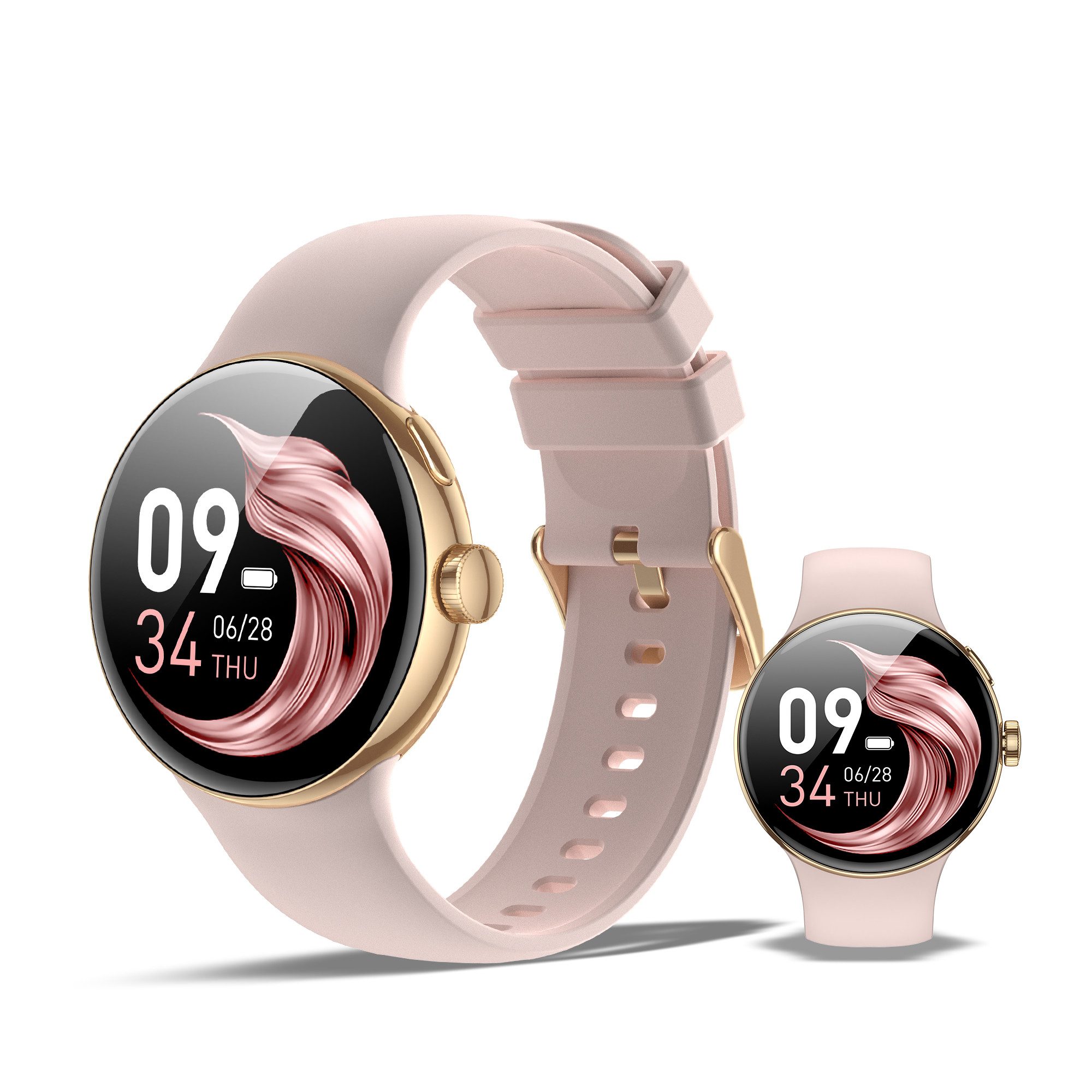 XINJI N2 - Smartwatch Bluetooth Touchpanel Puls-/HRV-/O2-Messung App Fitnessuhr (3.35 cm cm), Ladekabel, Kurzanleitung, Smartwatch, Leicht, komfortabel, alltagstauglich und für Fitness optimal ausgelegt