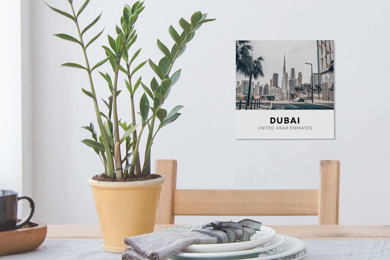 OneMillionCanvasses® Wohnzimmer Bilder Leinwandbild - Skyline, Schlafzimmer St), - für Dubai (1 Straße Leinwand
