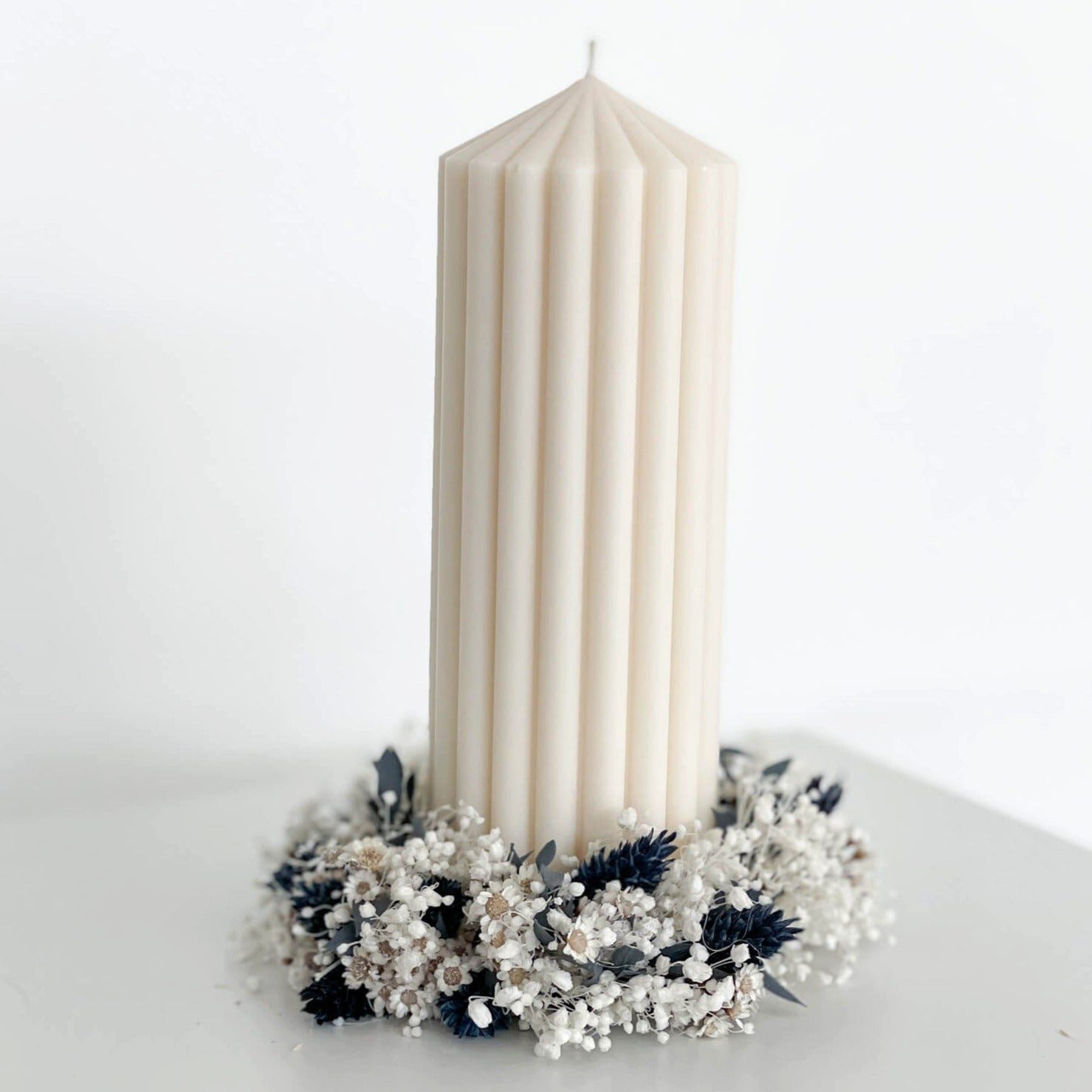 Trockenblume Kerzenkranz für Stumpenkerzen, LYKKE & You