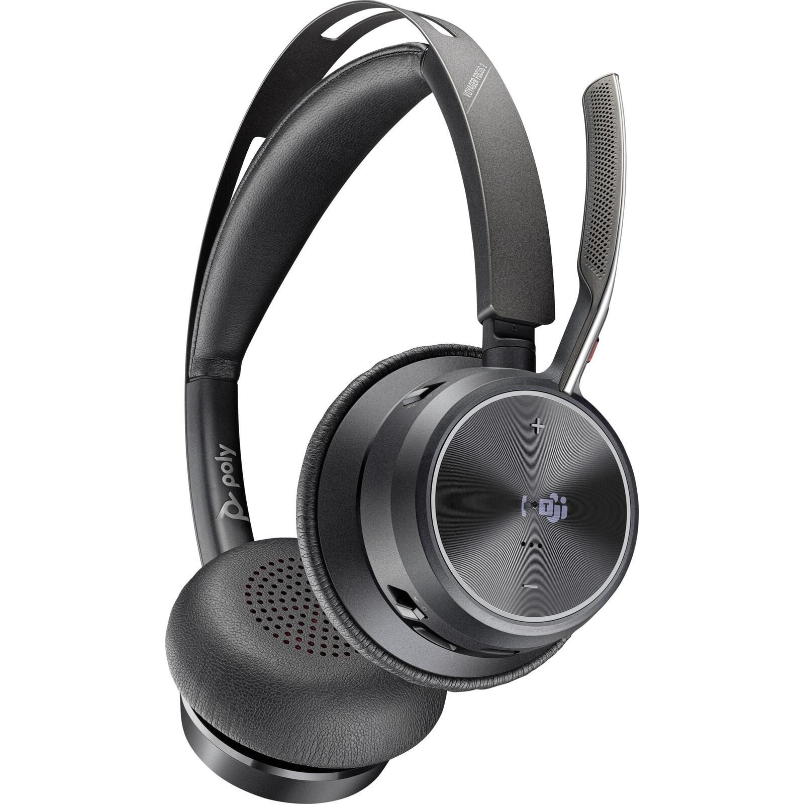 Polycom Poly Voyager Focus 2 Bluetooth Headset mit ANC Over Ear für Büro PC-Headset (Active Noise Cancelling, ja, Bluetooth)