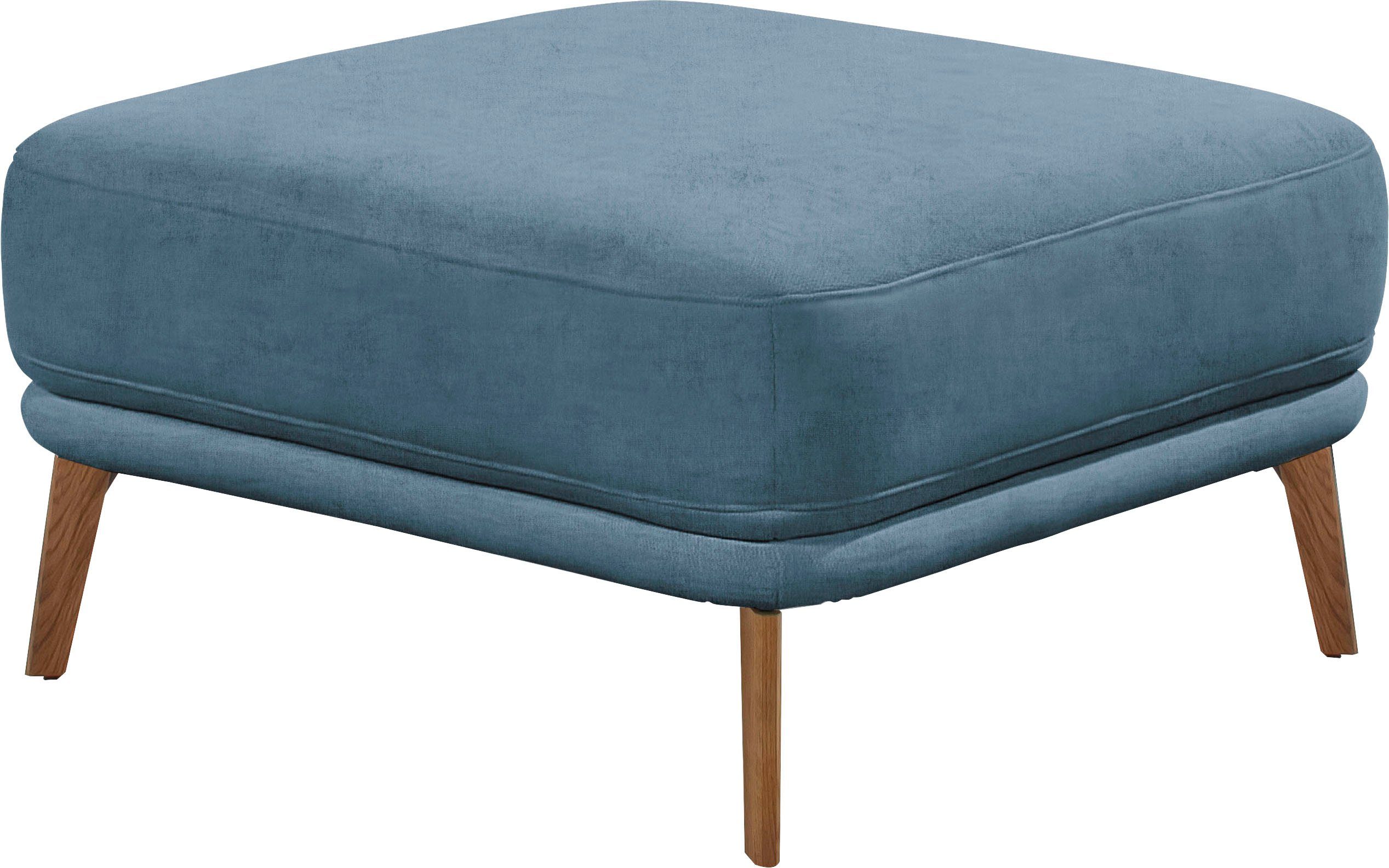 SCHÖNER WOHNEN-Kollektion Hocker Pearl - 5 Jahre Hersteller-Garantie, auch in Bouclé, Passend zur Serie Pearl, B/T/H: 80/80/45 cm, Füße Massivholz