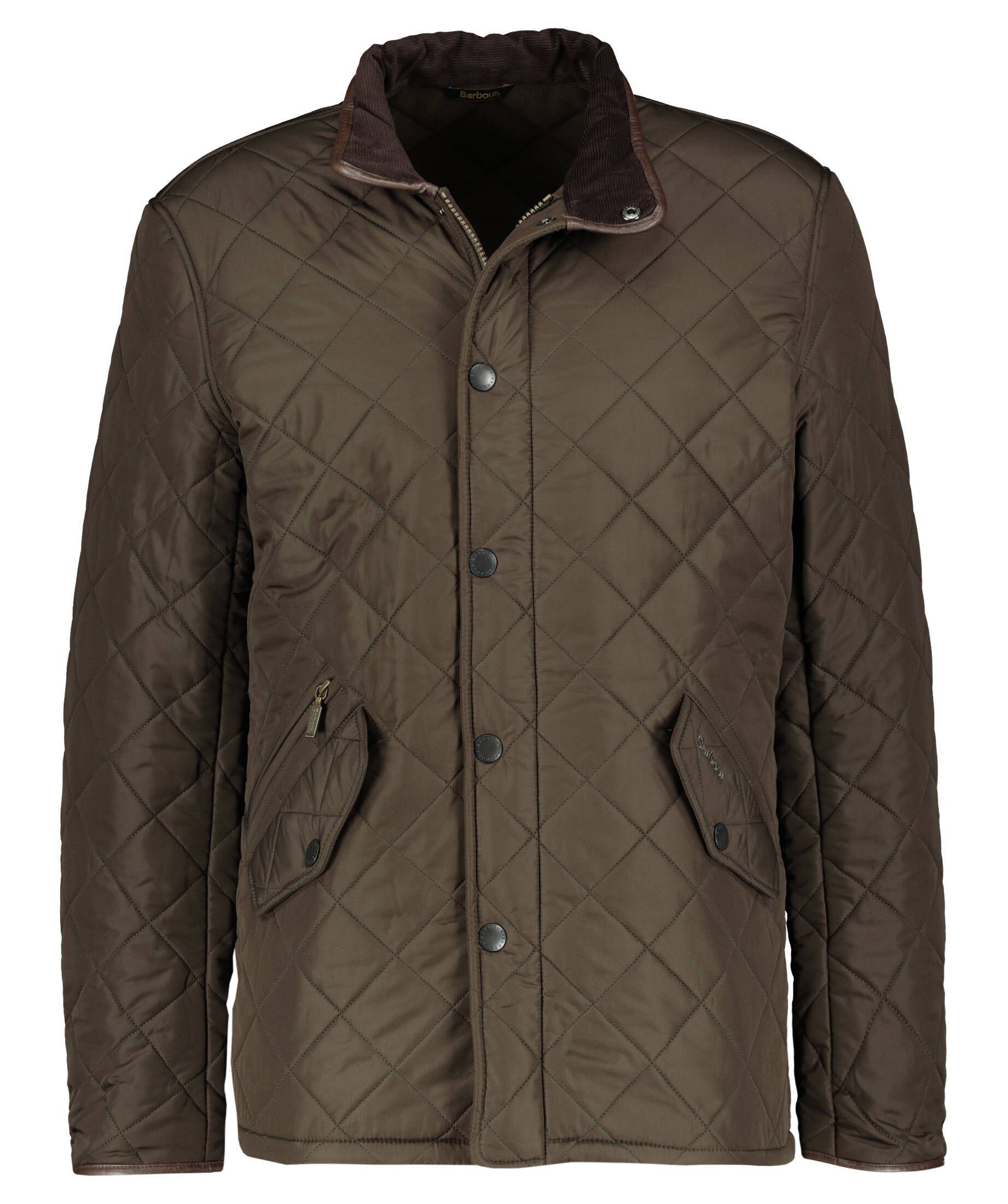 Barbour Steppjacke Herren Jacke "Powell Wuilt" (1-St) olive