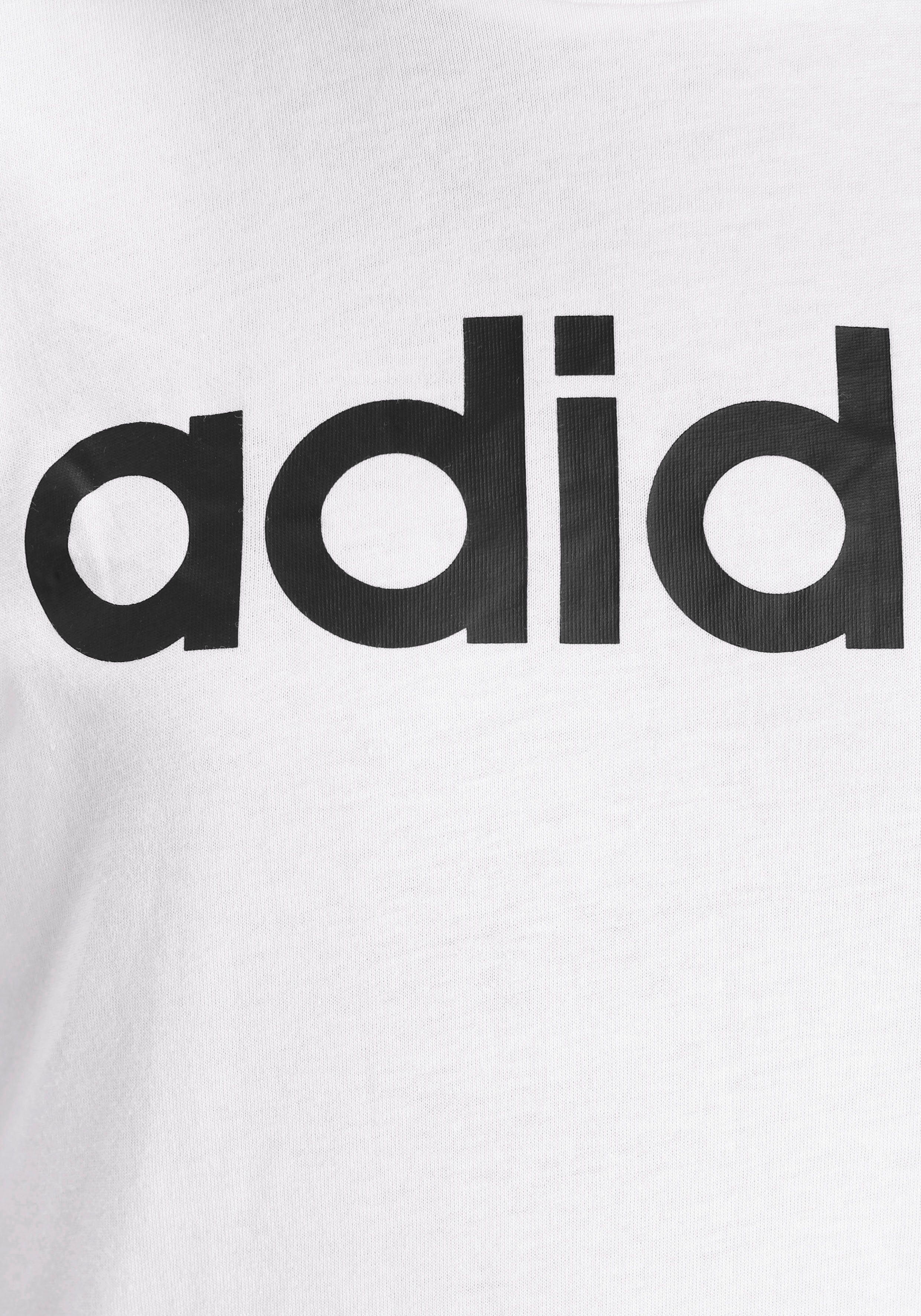 adidas Sportswear LINEAR T-Shirt ESSENTIALS / White Black COTTON LOGO