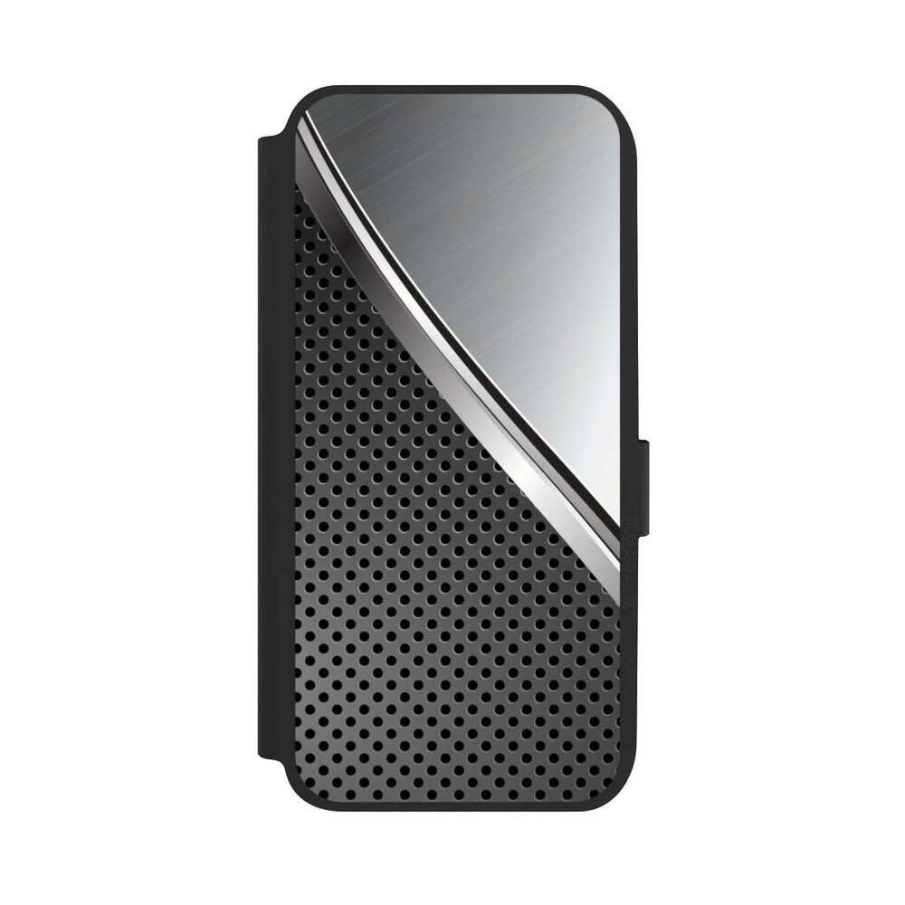 NIVOCASE Handyhülle Carbon Stahl Metall Duo Metal Surface, Samsung Galaxy A14 5G Klapphülle Handyhülle aus Kunst Leder