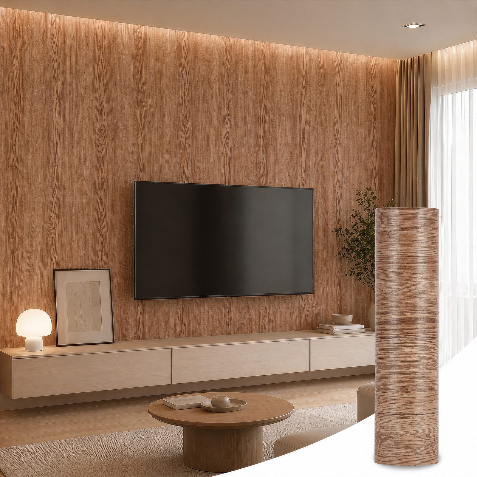 BlingBin Möbelfolie Selbstklebende Möbelfolie in Holzoptik 40×300 cm, (1er Set, 1St.}, 1 x Klebefolie Rolle), Wasserdicht Dekorfolie, zuschneidbare Möbelfolie für DIY-Renovierung