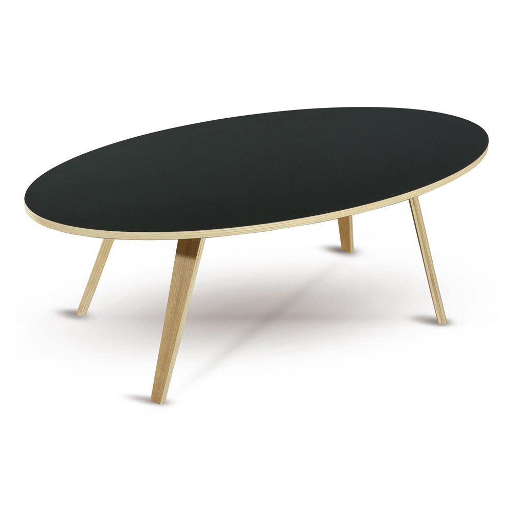 dasmöbelwerk Skandinavisch Schwarz 120cm Couchtisch Beistelltisch Couchtisch oval Tisch ARVIKA
