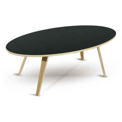dasmöbelwerk Couchtisch Couchtisch Beistelltisch Skandinavisch Tisch ARVIKA oval 120cm Schwarz