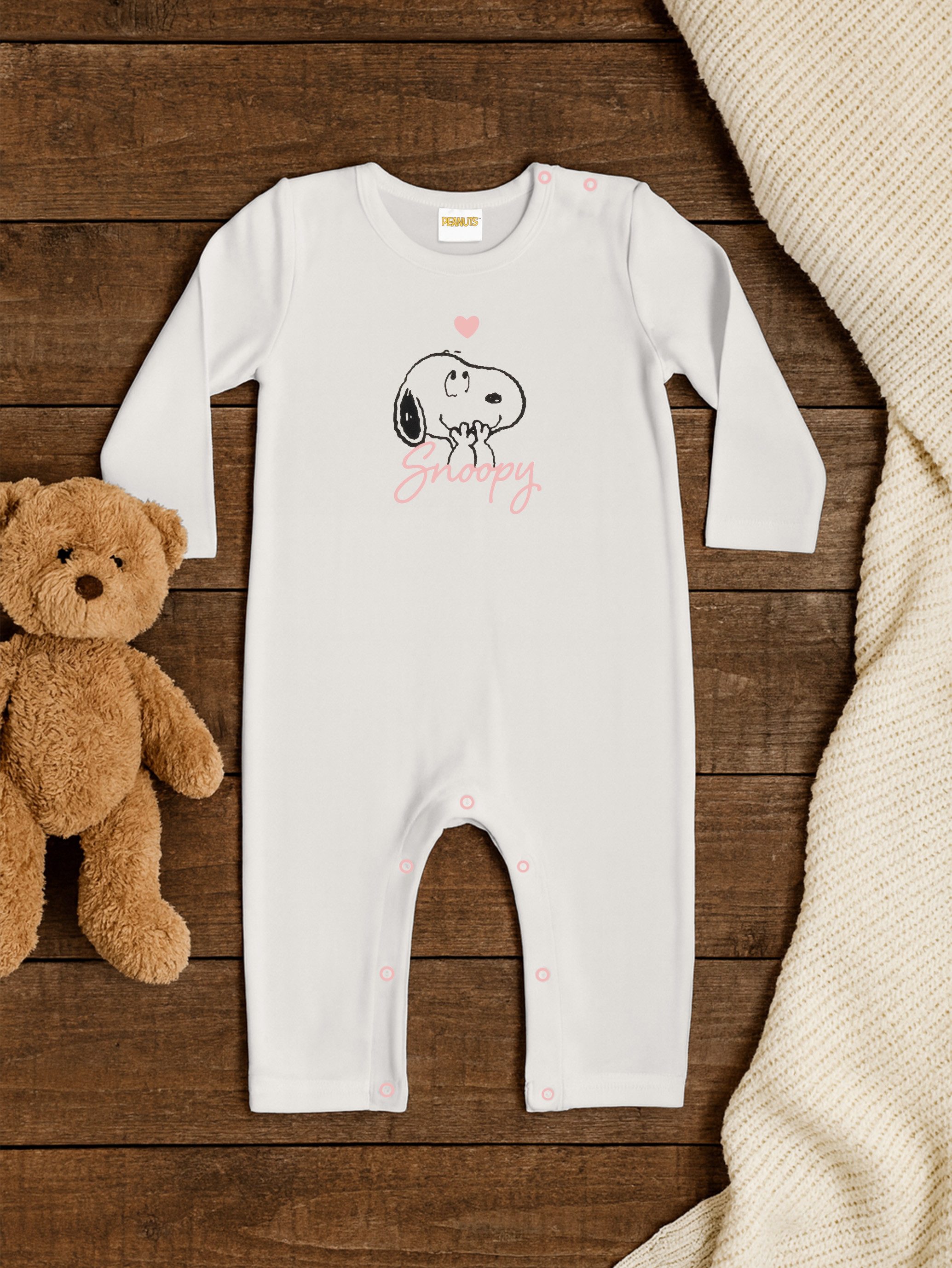 United Labels® Overall Peanuts Snoopy Baby Strampler Overall Einteiler Langarm