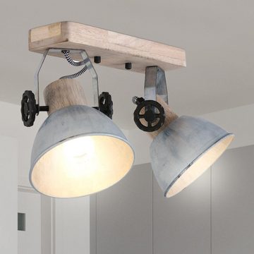 etc-shop LED Deckenspot, Leuchtmittel inklusive, Warmweiß, RETRO Decken Lampe Wohn Zimmer Leuchte Holz Balken Spot verstellbar im