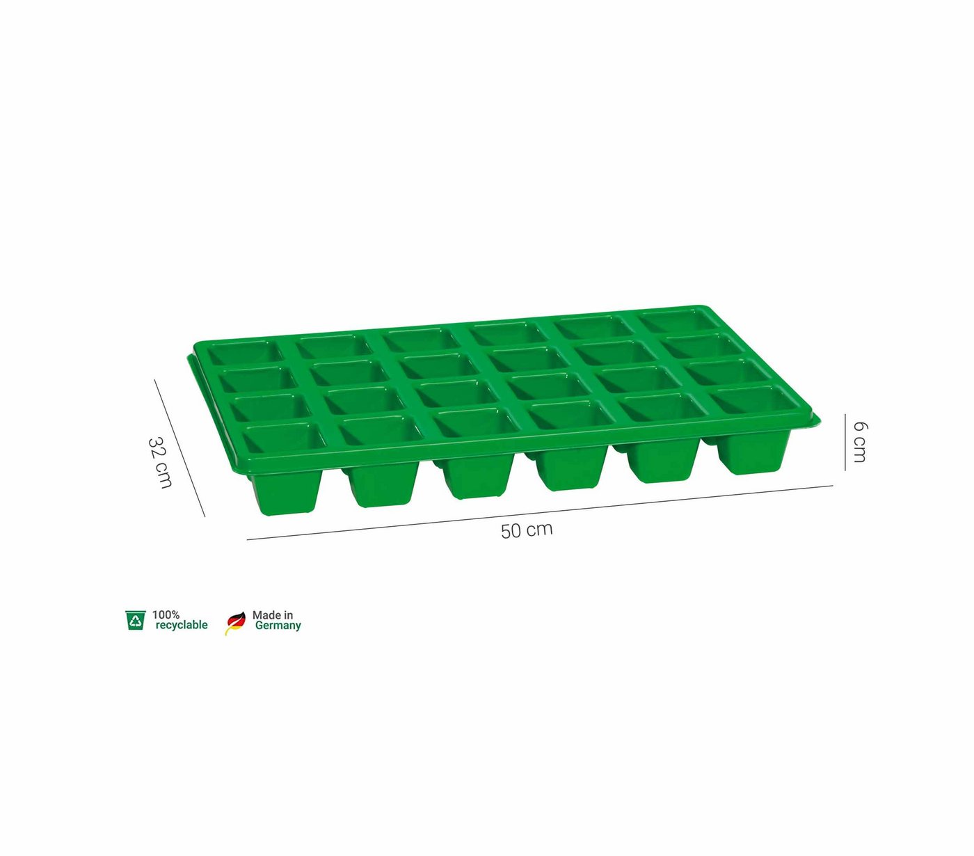 Thumbnail - Romberg Anzuchtdeckel Topfplatte mit 24 Töpfen 50x32x6 cm, Topfplatte mit 24 Töpfen 6 cm quadratisch zum Pikieren und An...