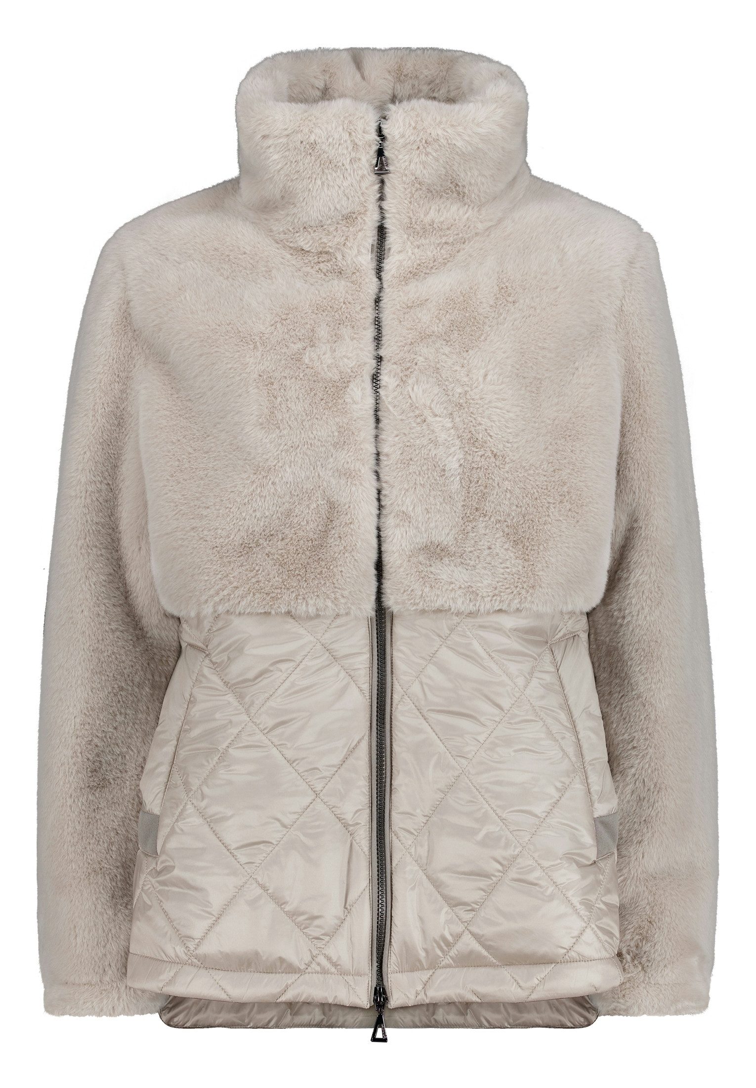Amber & June Fellimitatjacke Jacke PlUEsch - Plüschjacke mit Stehkragen - Damen Jacke